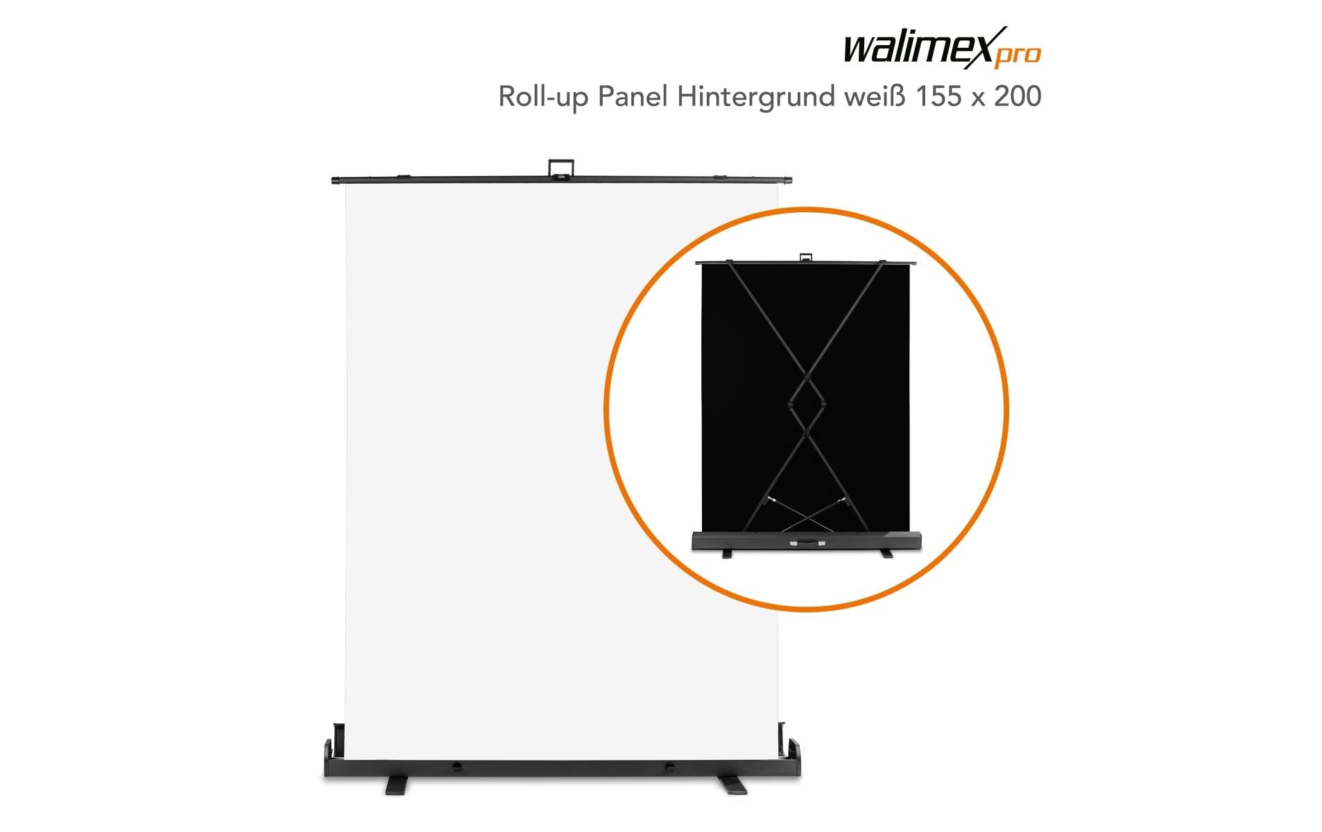 Walimex Pro Hintergrund Roll-up 155 x 200 cm Weiss