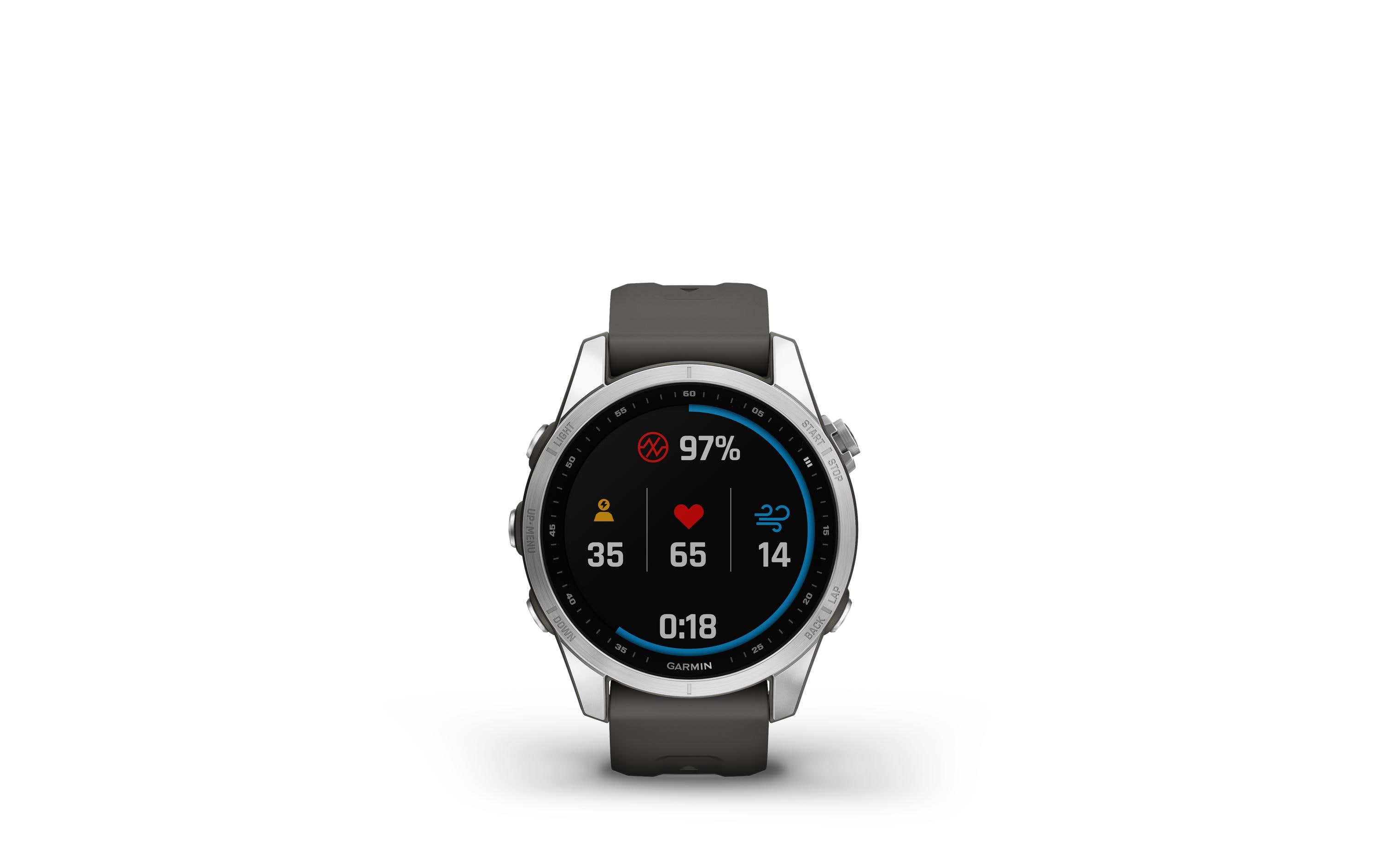 GARMIN Sportuhr Fenix 7S Anthrazit/Silber