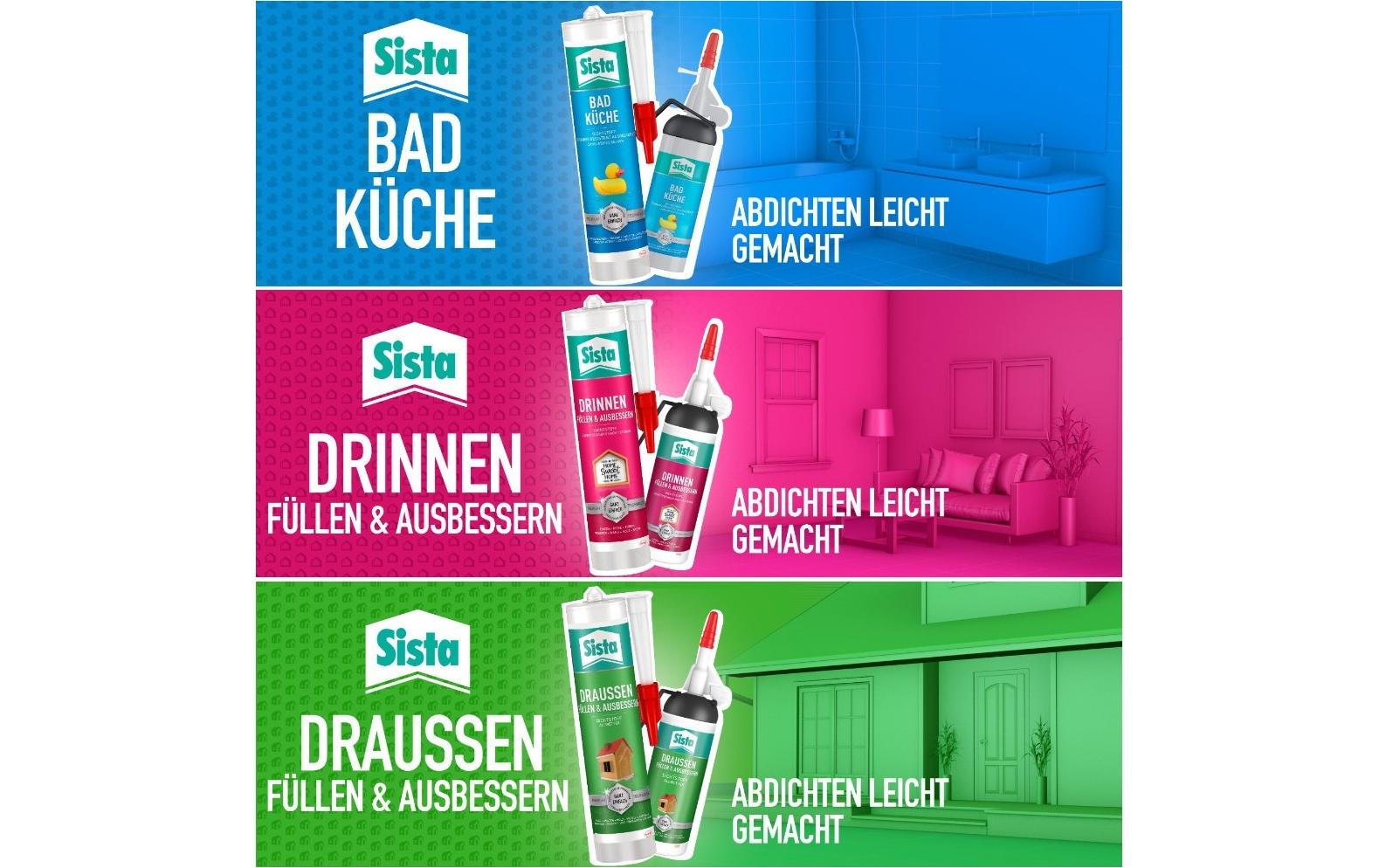 Sista Dichtmasse Draussen Füllen & Ausbessern 280 ml, Transparent