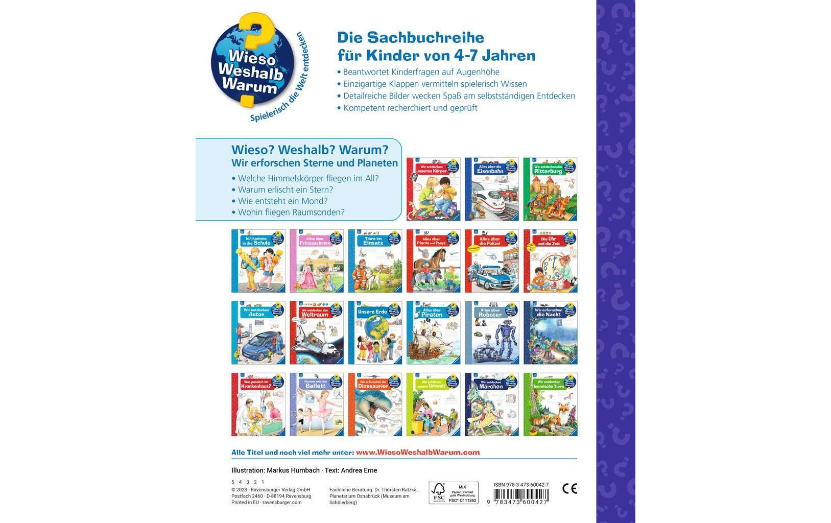 Ravensburger Kinder-Sachbuch WWW Wir erforschen Sterne und Planeten