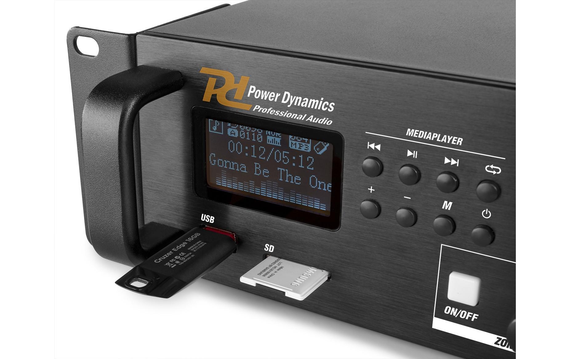 Power Dynamics Verstärker Pro PDV360MP3 4-Zonen Mischer