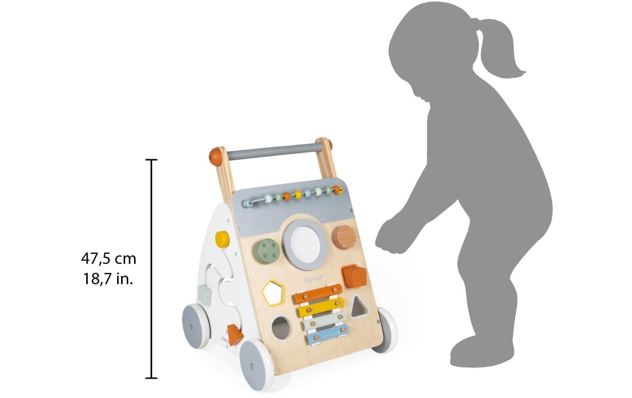 Janod Lauflernhilfe Sweet Cocoon Multiaktivitätswagen aus Holz