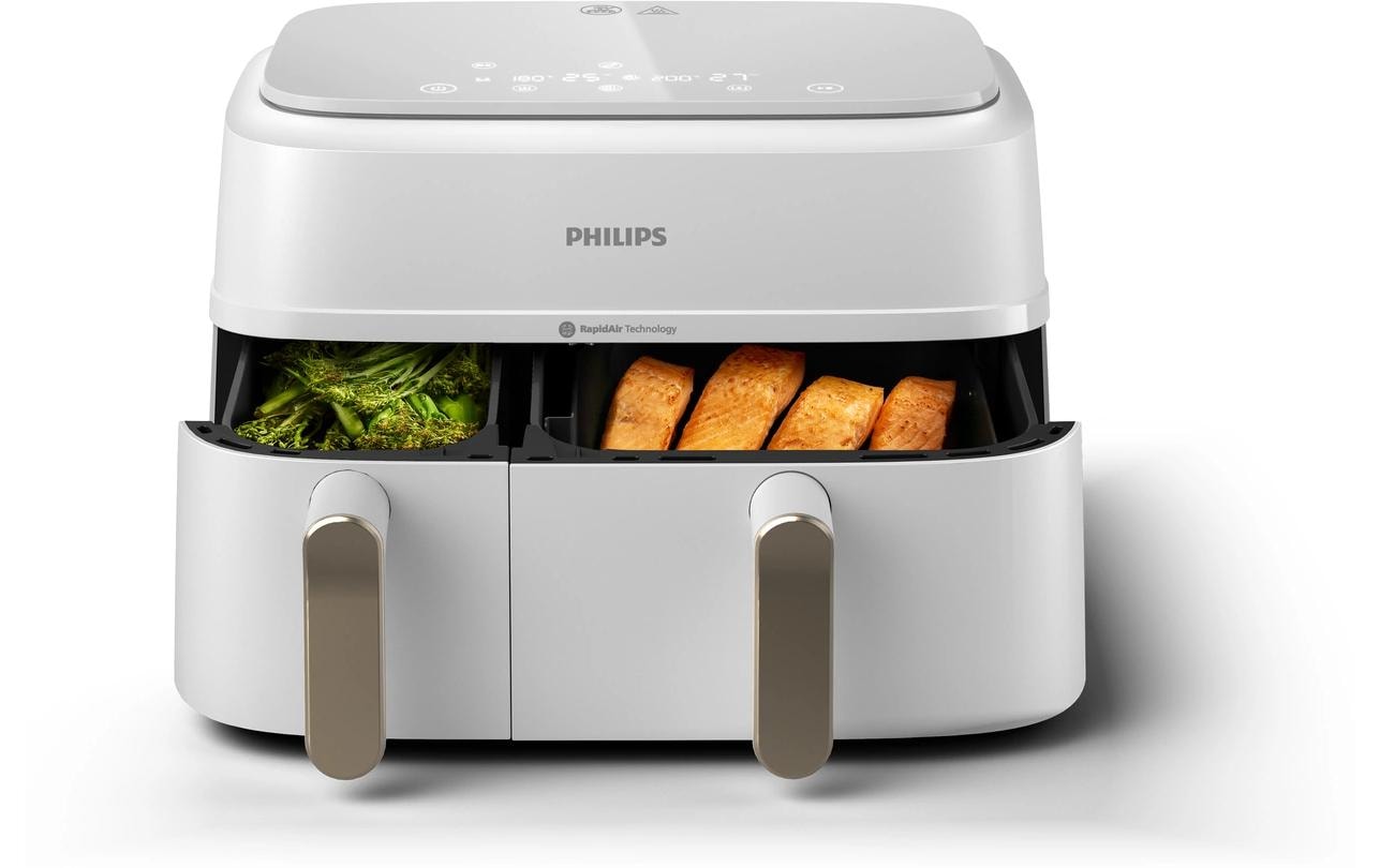 Philips Heissluft-Fritteuse 3000 Series Dual Basket Champagner