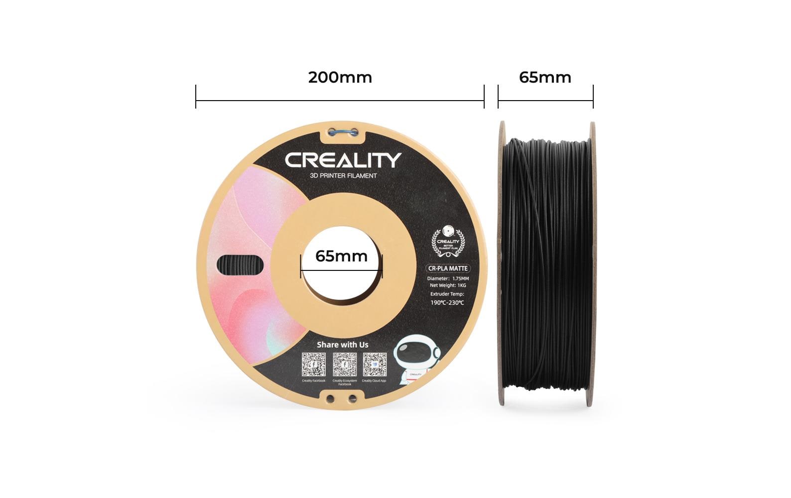 Creality Filament PLA, Mattschwarz, 1.75 mm, 1 kg