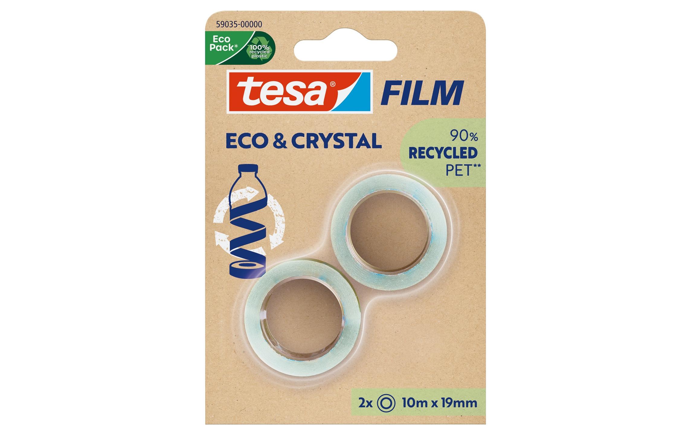 tesa Klebeband Eco & Crystal 19 mm x 10 m, 2 Rollen