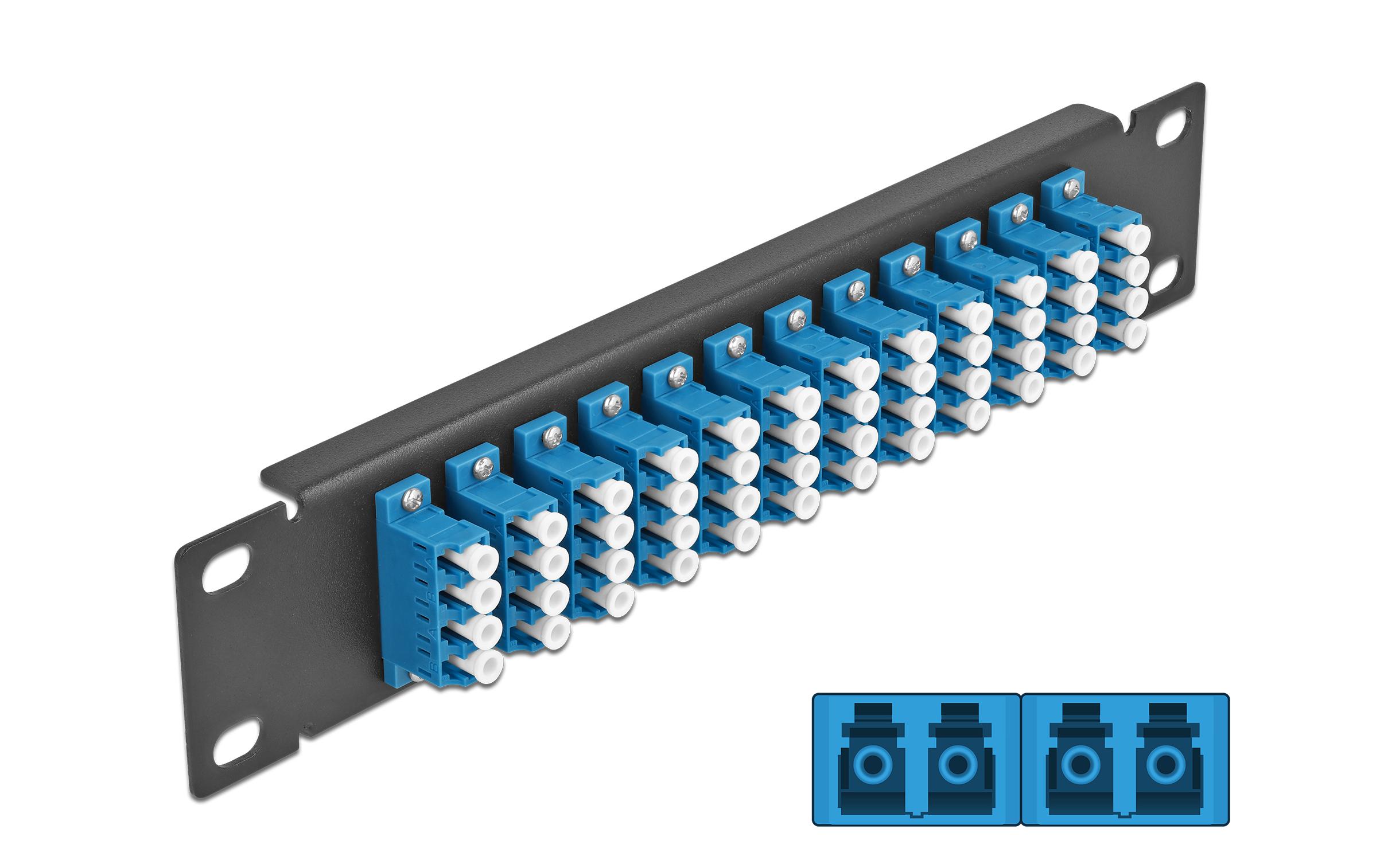 Delock Verteilerplatte 10″ LWL Patchpanel 12 Port LC Quad schwarz