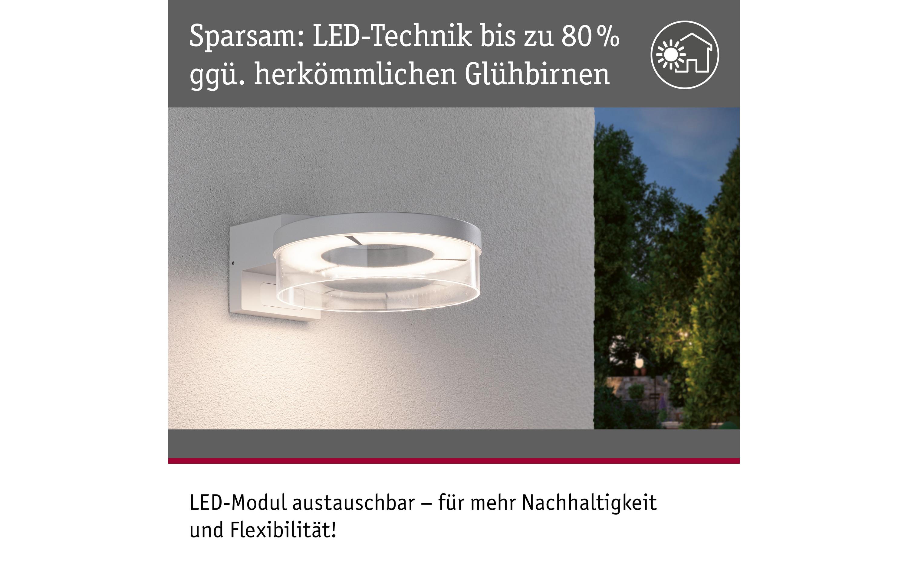 Paulmann LED Aussenwandleuchte Capera Bewegungsmelder Weiss