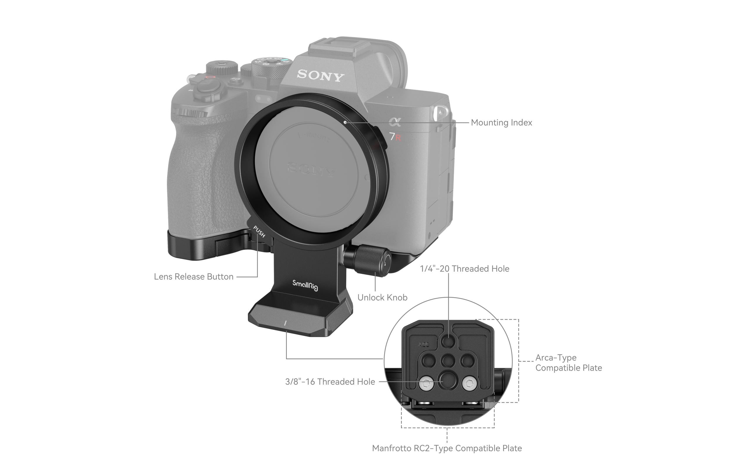 Smallrig Montageplatte Drehbares Horizontal-Vertikal Kit