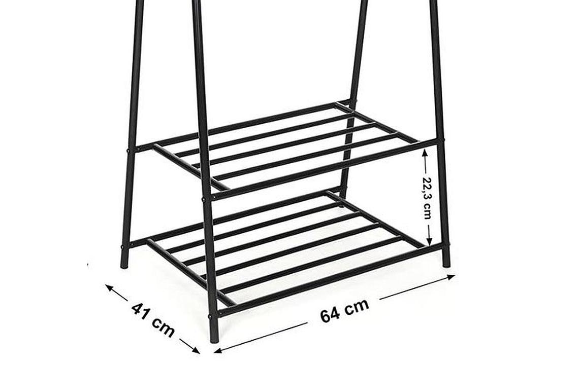 Songmics Garderobenständer 87.5 x 155 cm, Schwarz