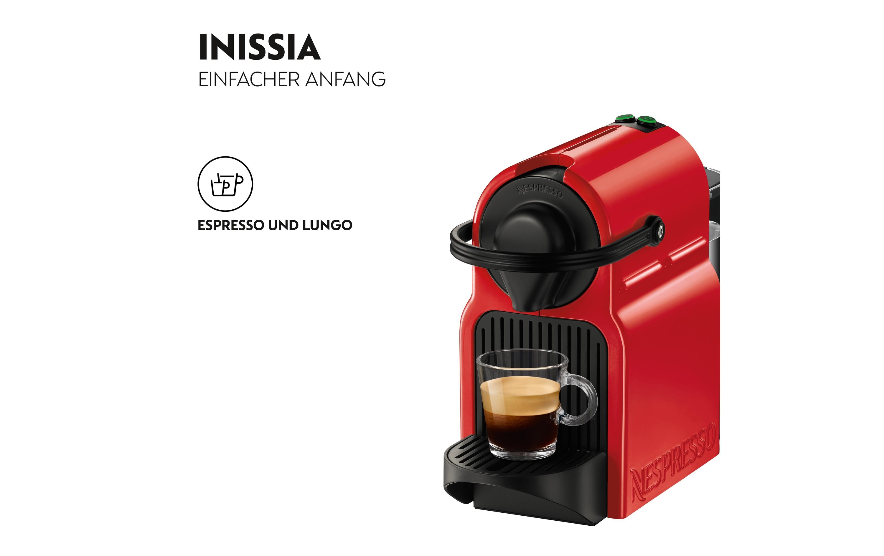 Krups Kaffeemaschine Nespresso Inissia XN1005 Rot