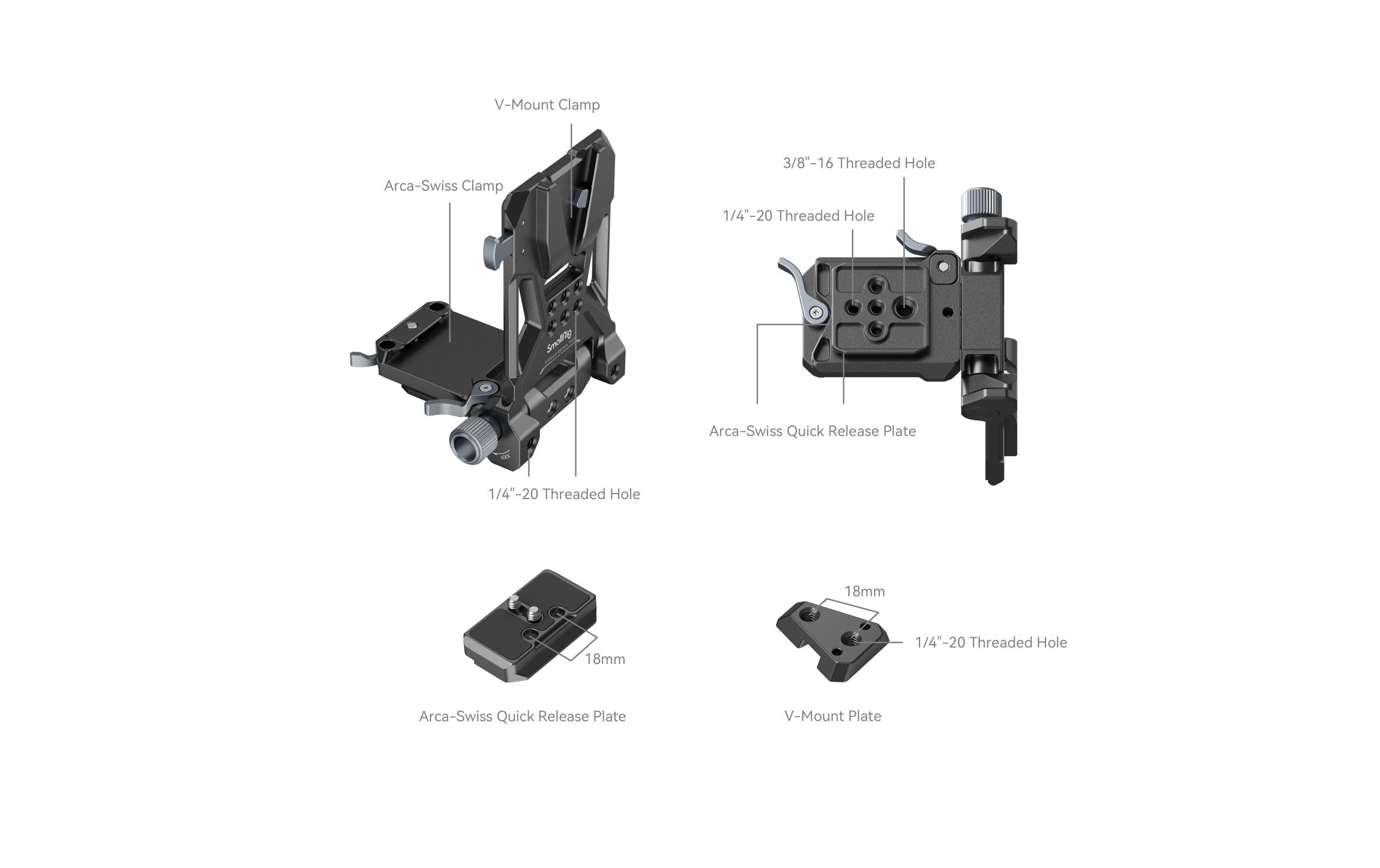 Smallrig V-Mount-Akkuplatte Compact Mounting System