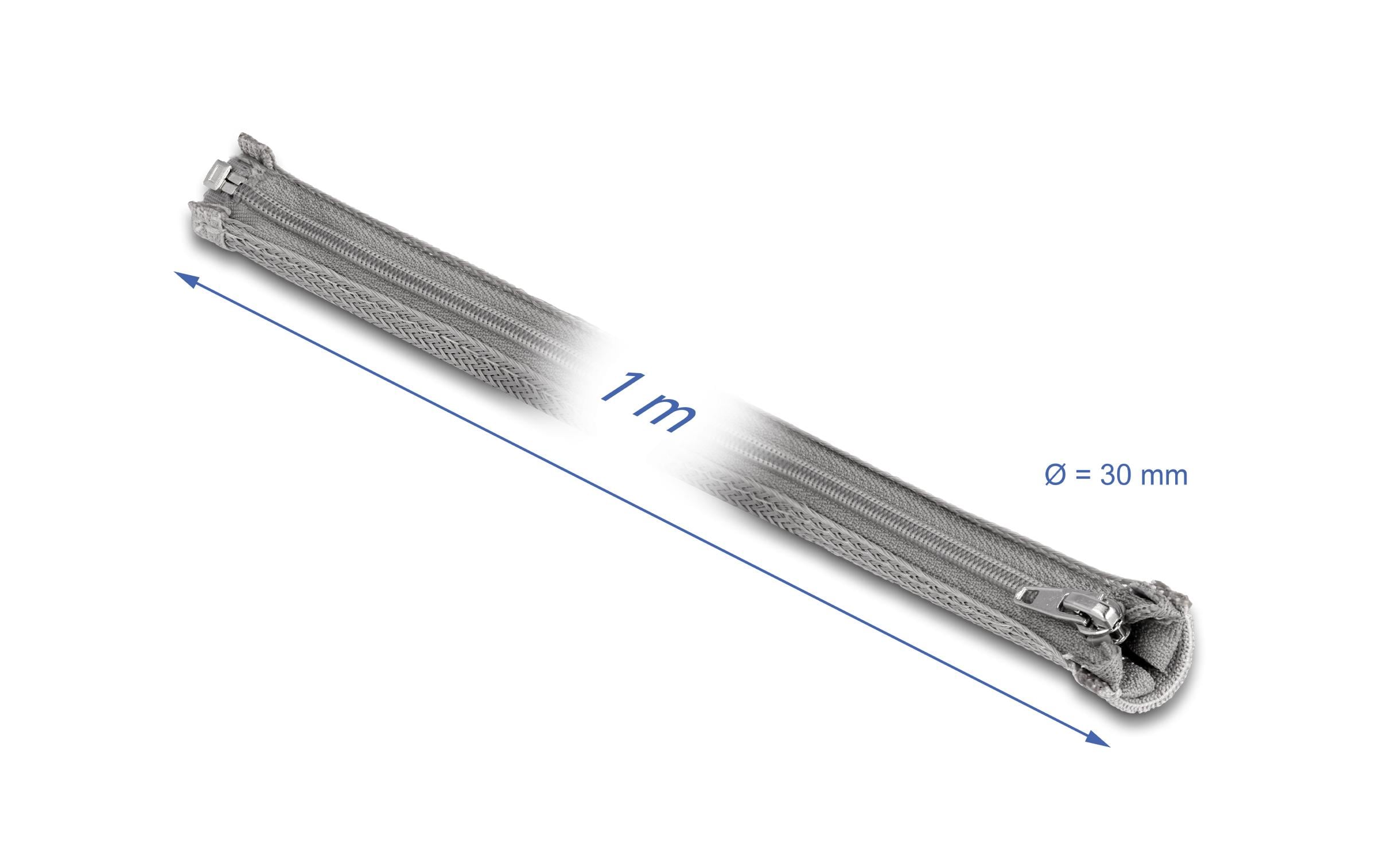 Delock Kabelschlauch 1 m x 30 mm Grau