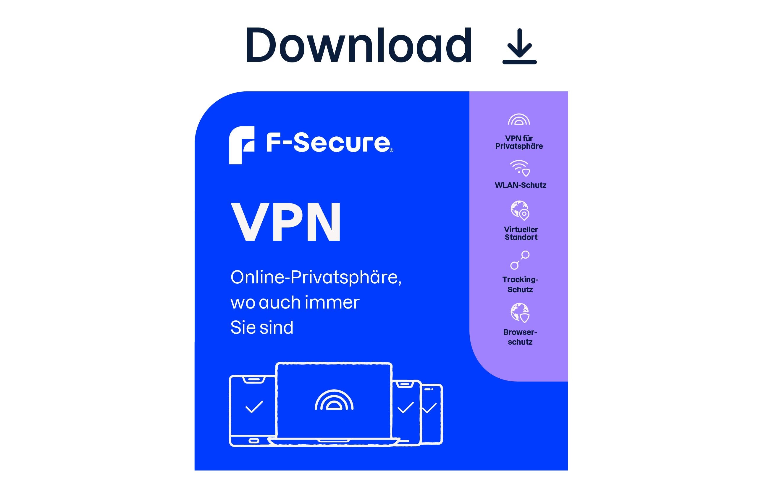 F-Secure Secure VPN ESD, Vollversion, 5 Geräte, 1 Jahr