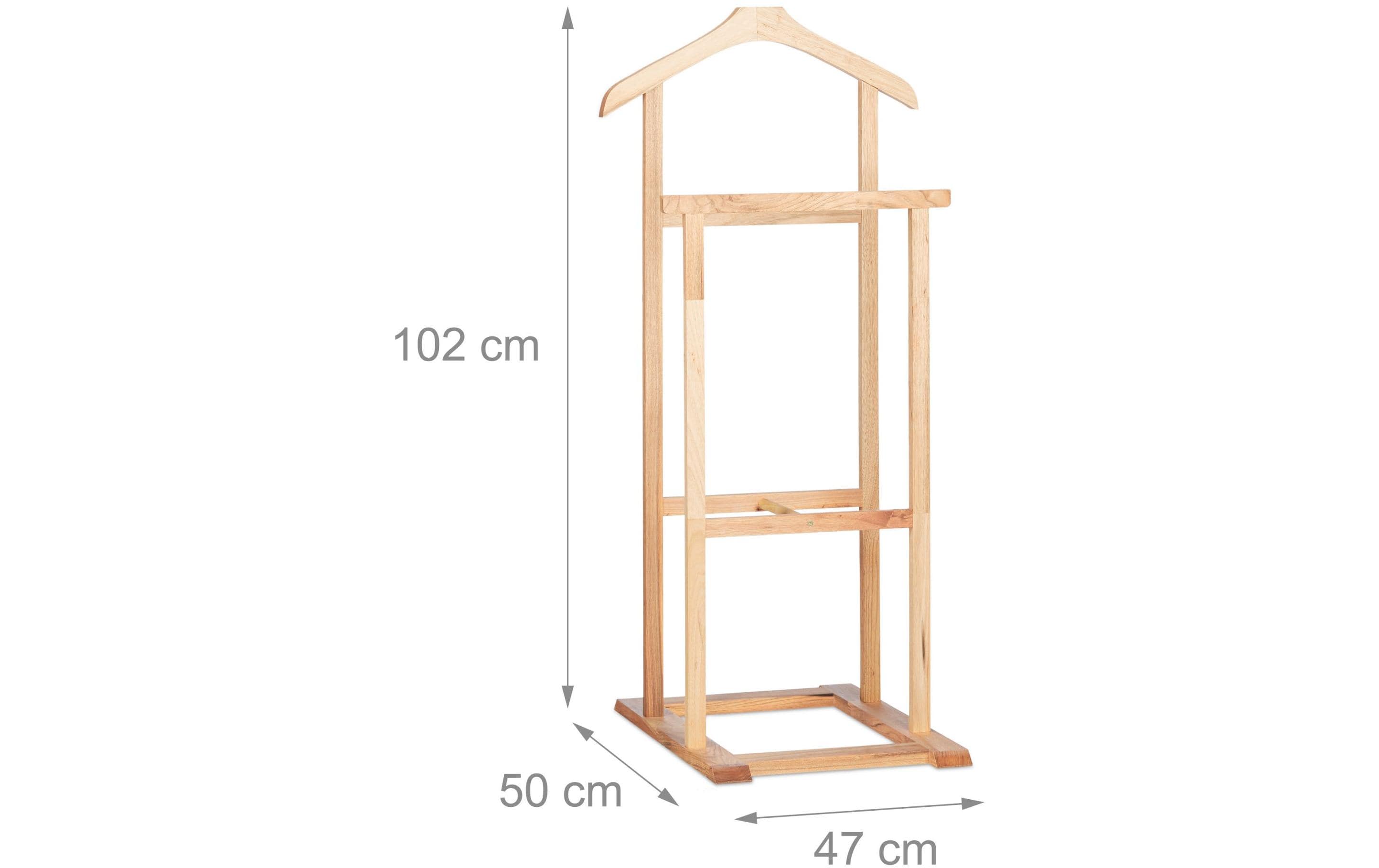 relaxdays Garderobenständer 102 x 47 x 50 cm, Natur