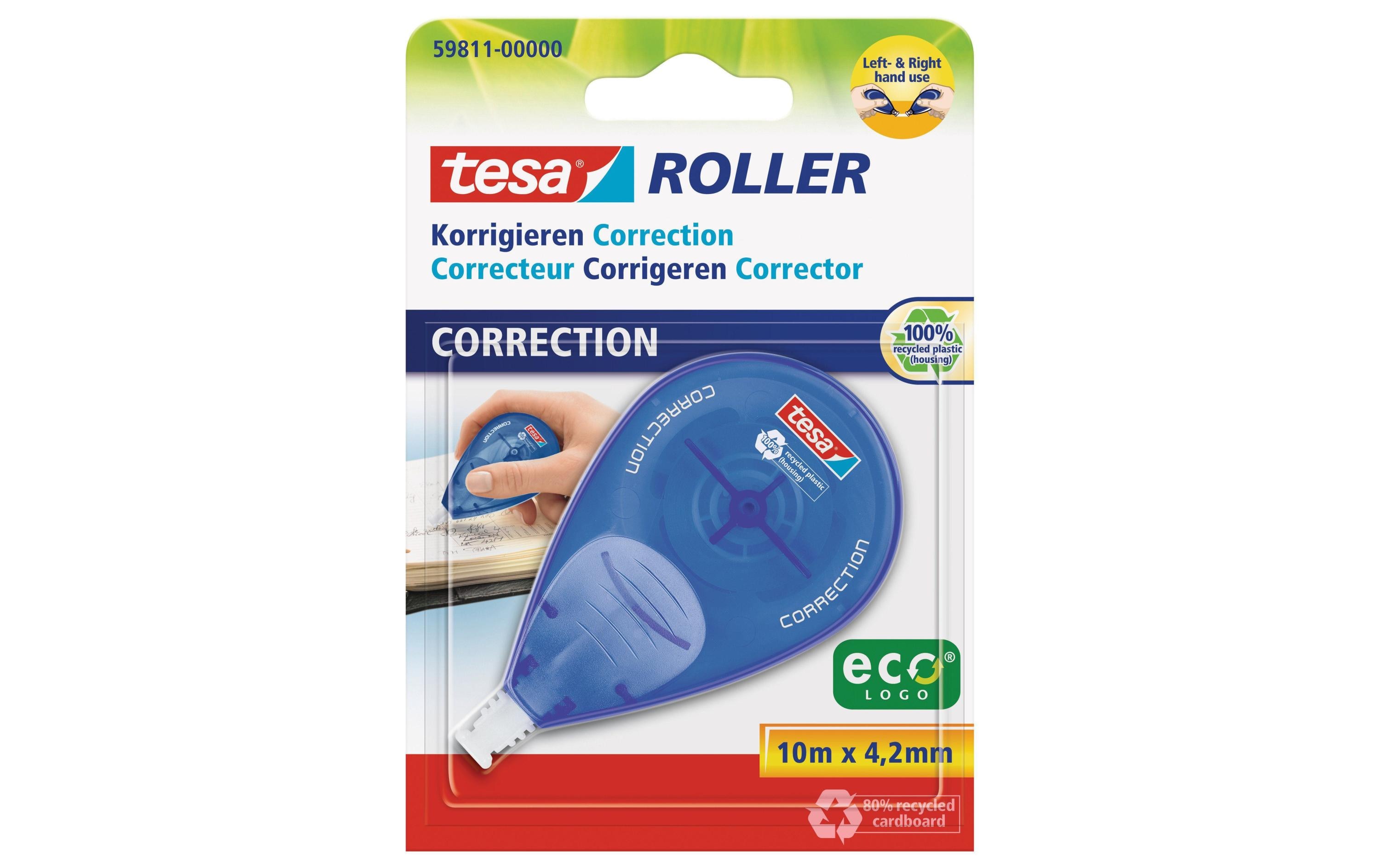 tesa Korrekturroller ecoLogo 4.2 mm x 10 m 1 Stück, Transparent