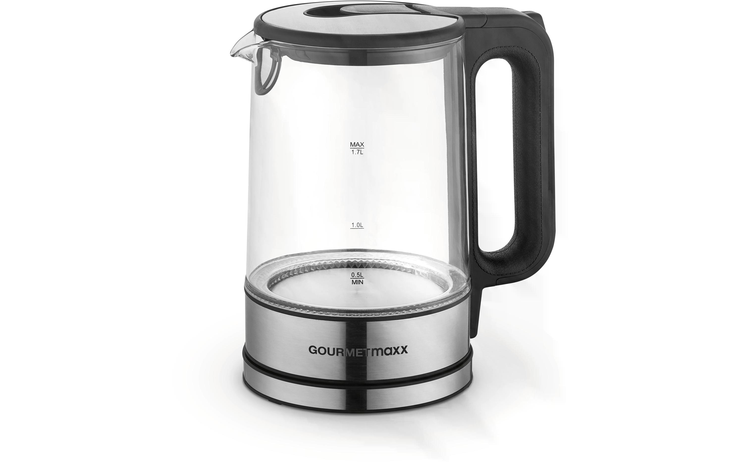 GOURMETmaxx Wasserkocher 1.7 l, Silber/Transparent