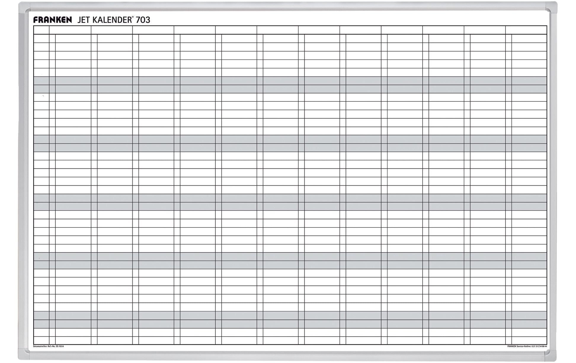 Franken Kalender Jahreskalender Deutsch 60 cm x 90 cm, Weiss