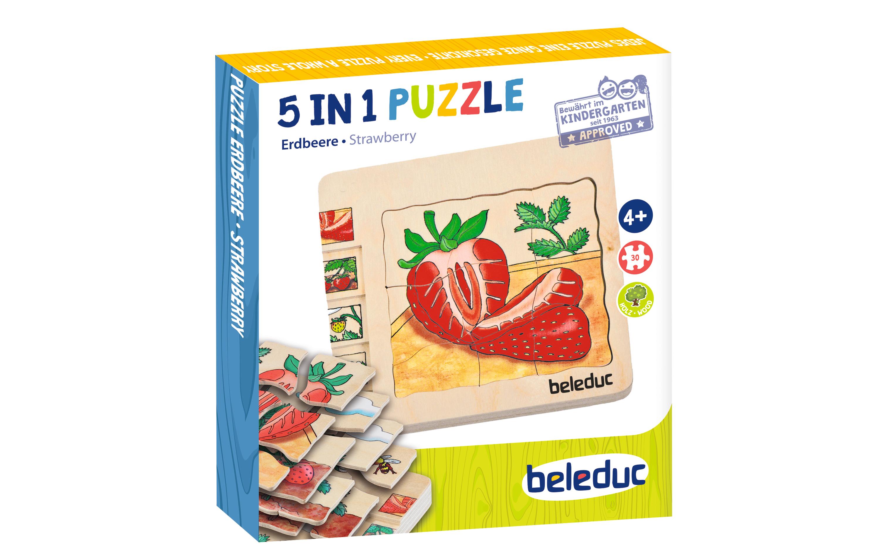 Beleduc Lagen-Puzzle Apfel / Erdbeere / Banane 3er-Pack