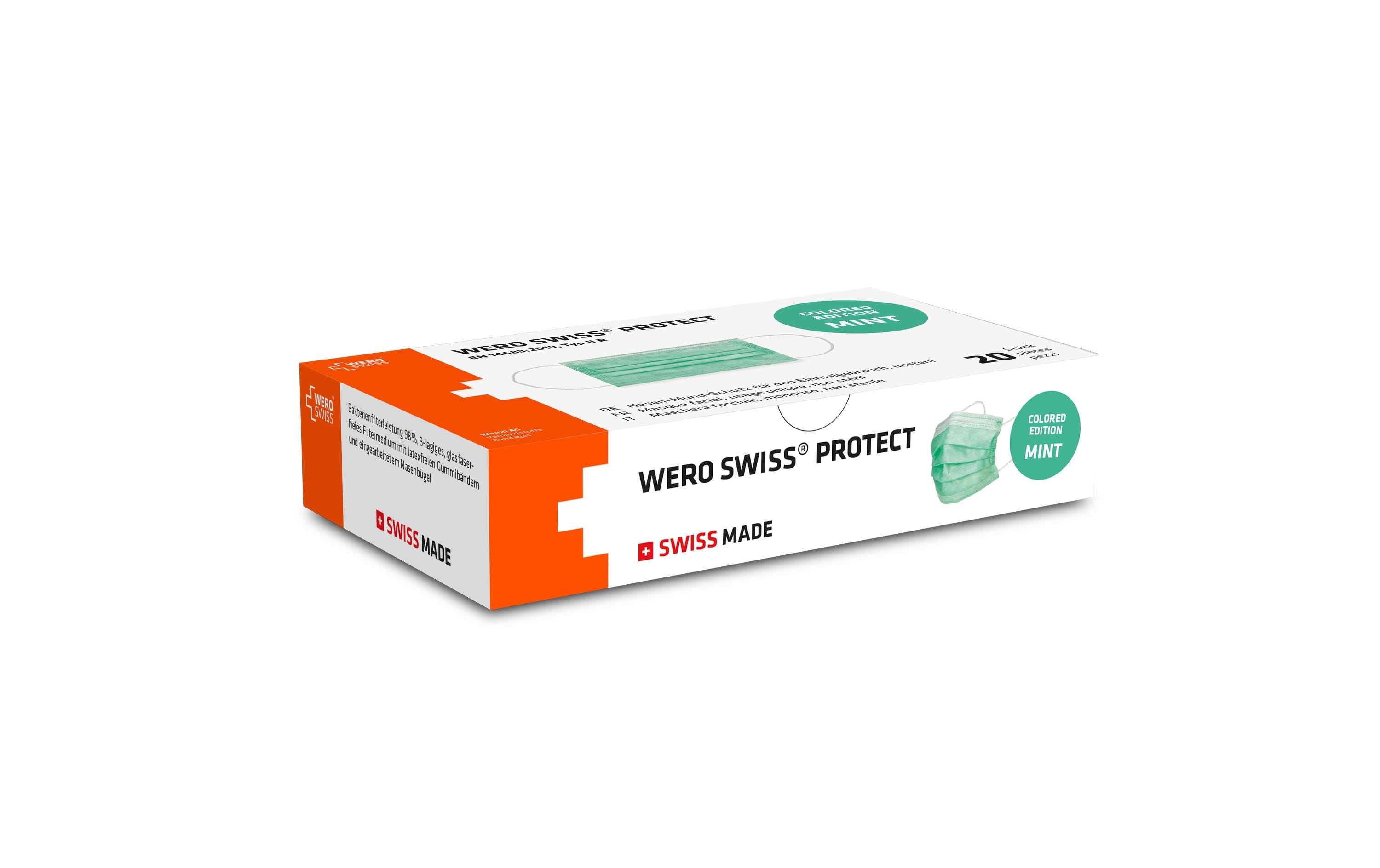 WERO SWISS PROTECT Hygienemaske Typ IIR, 20 Stück, Mint