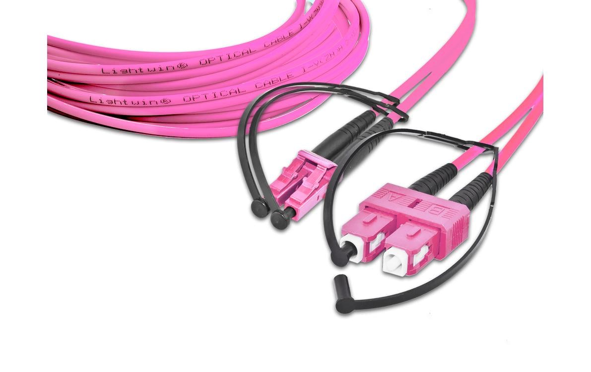 Lightwin LWL-Patchkabel LC-SC, Multimode, Duplex, OM4, 20m