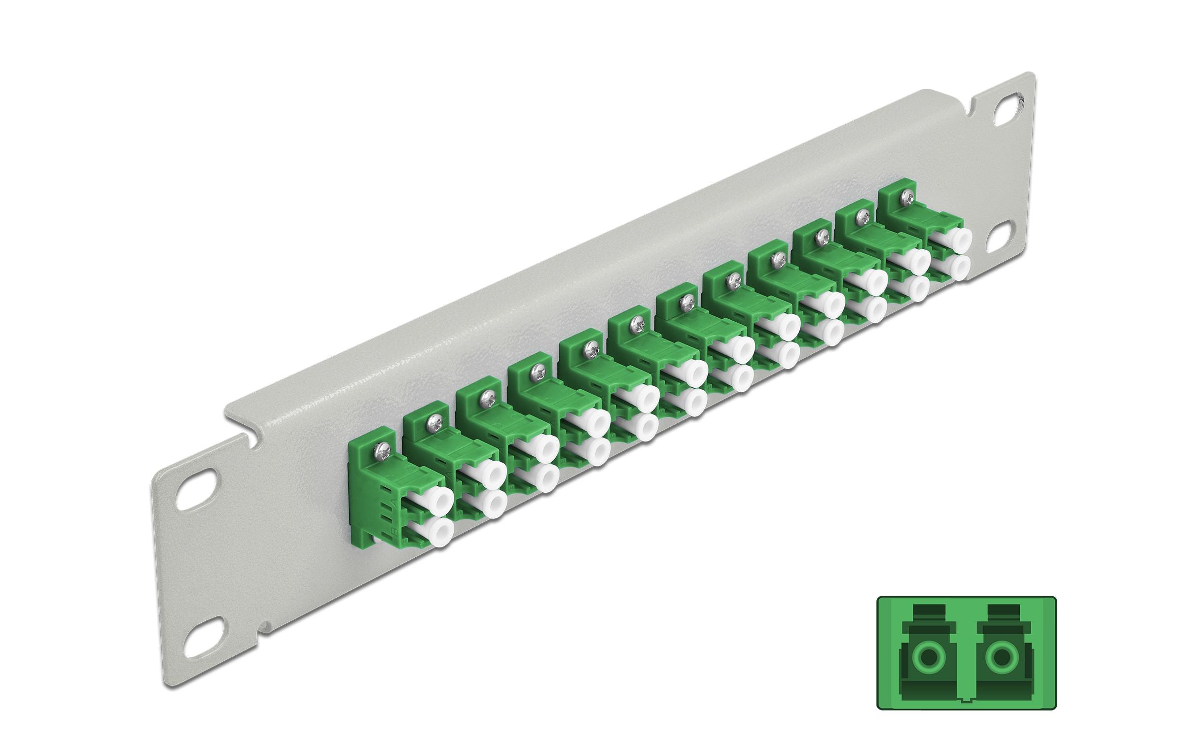 Delock Verteilerplatte 10″ LWL Patchpanel 12 Port LC Duplex grau