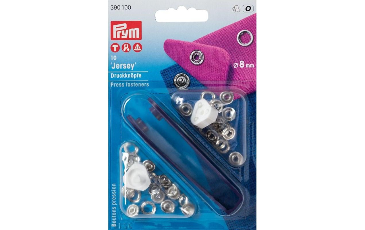 Prym Druckknöpfe Jersey Silber, 8 mm, 10 Stück