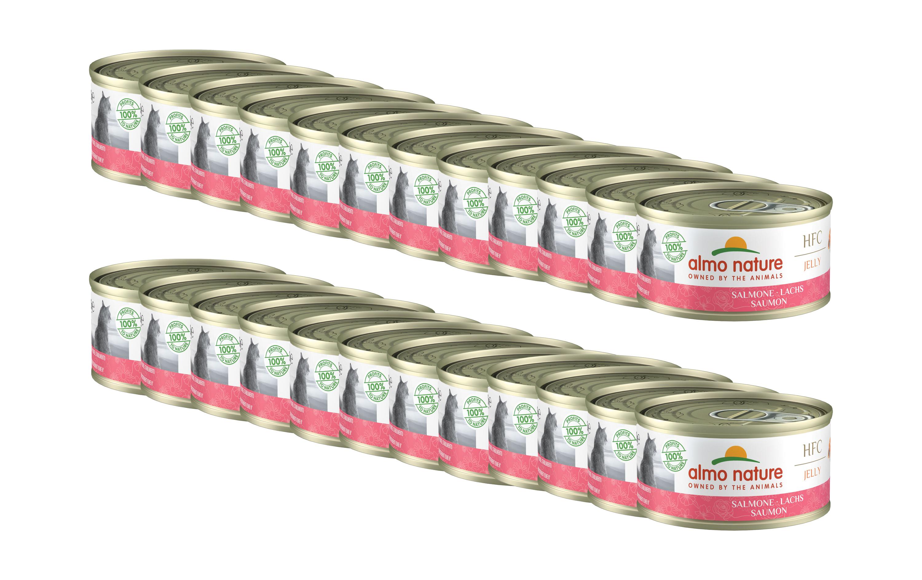 Almo Nature Nassfutter HFC Jelly Lachs, 24 x 70 g