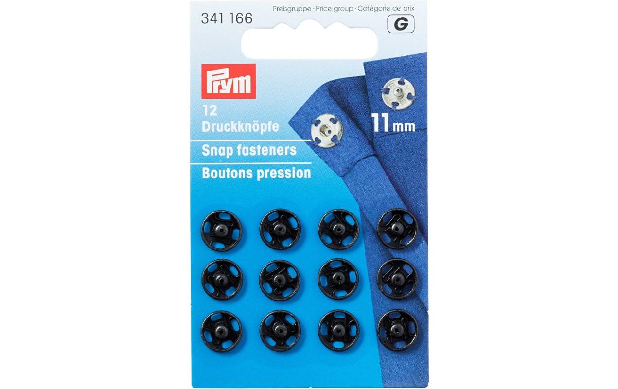 Prym Druckknöpfe Schwarz, 11 mm