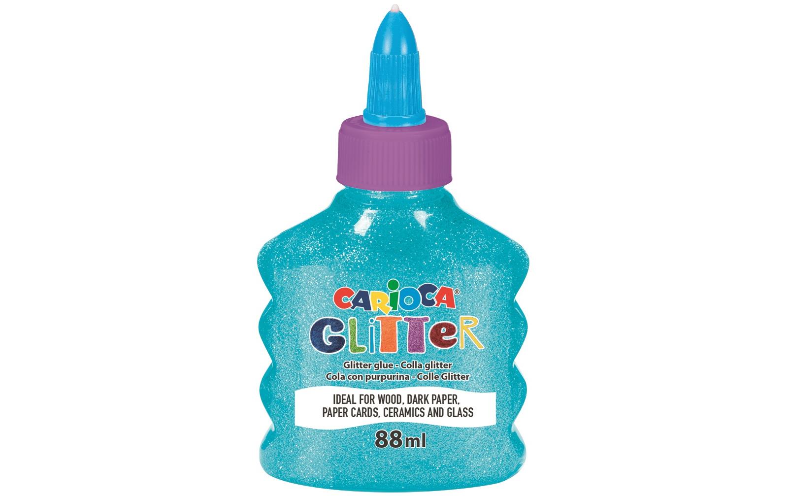 Carioca Bastelkleber Glitter Neon 88 ml, Neonblau