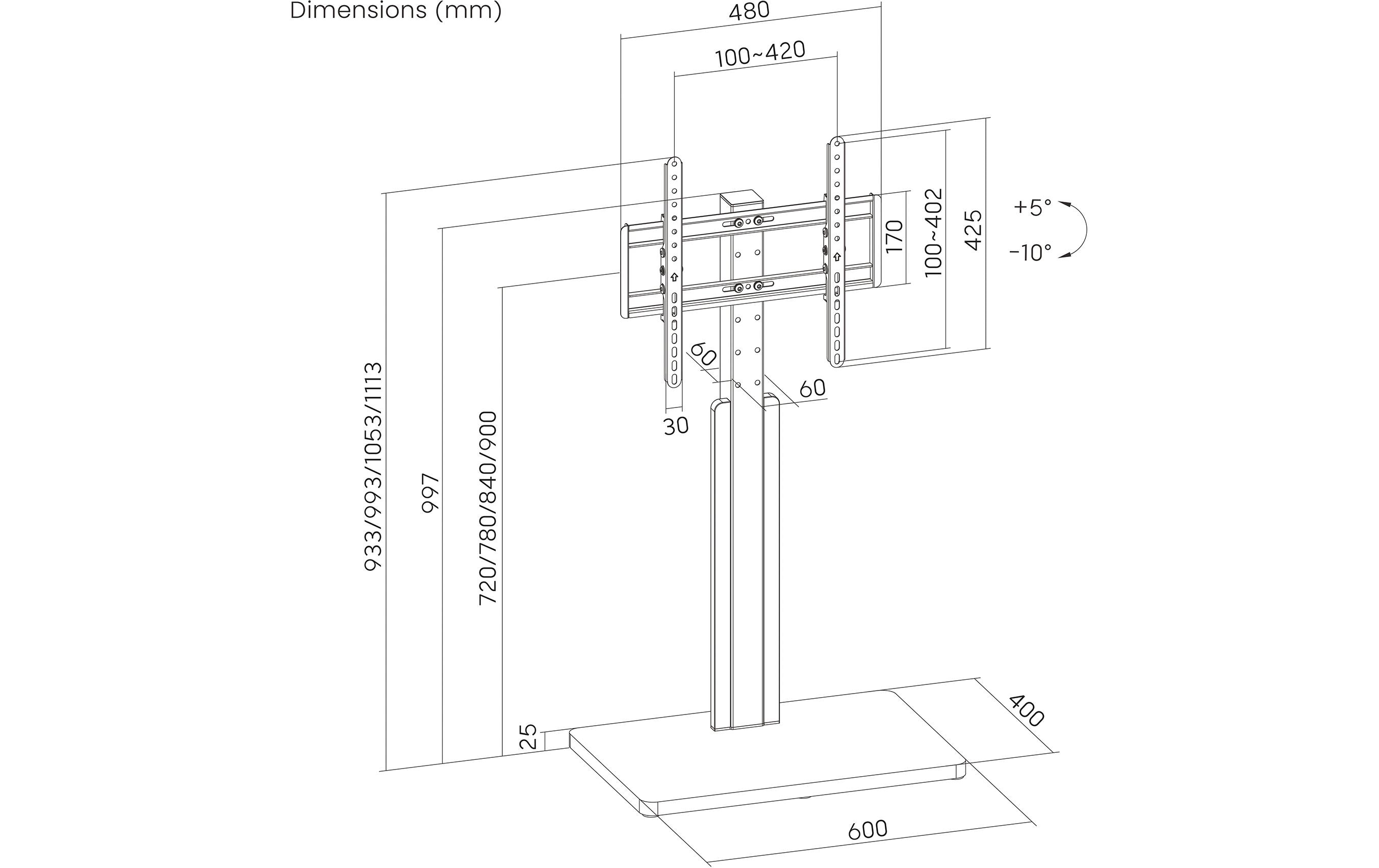 PureMounts Standfuss PM-TVS-10 Schwarz