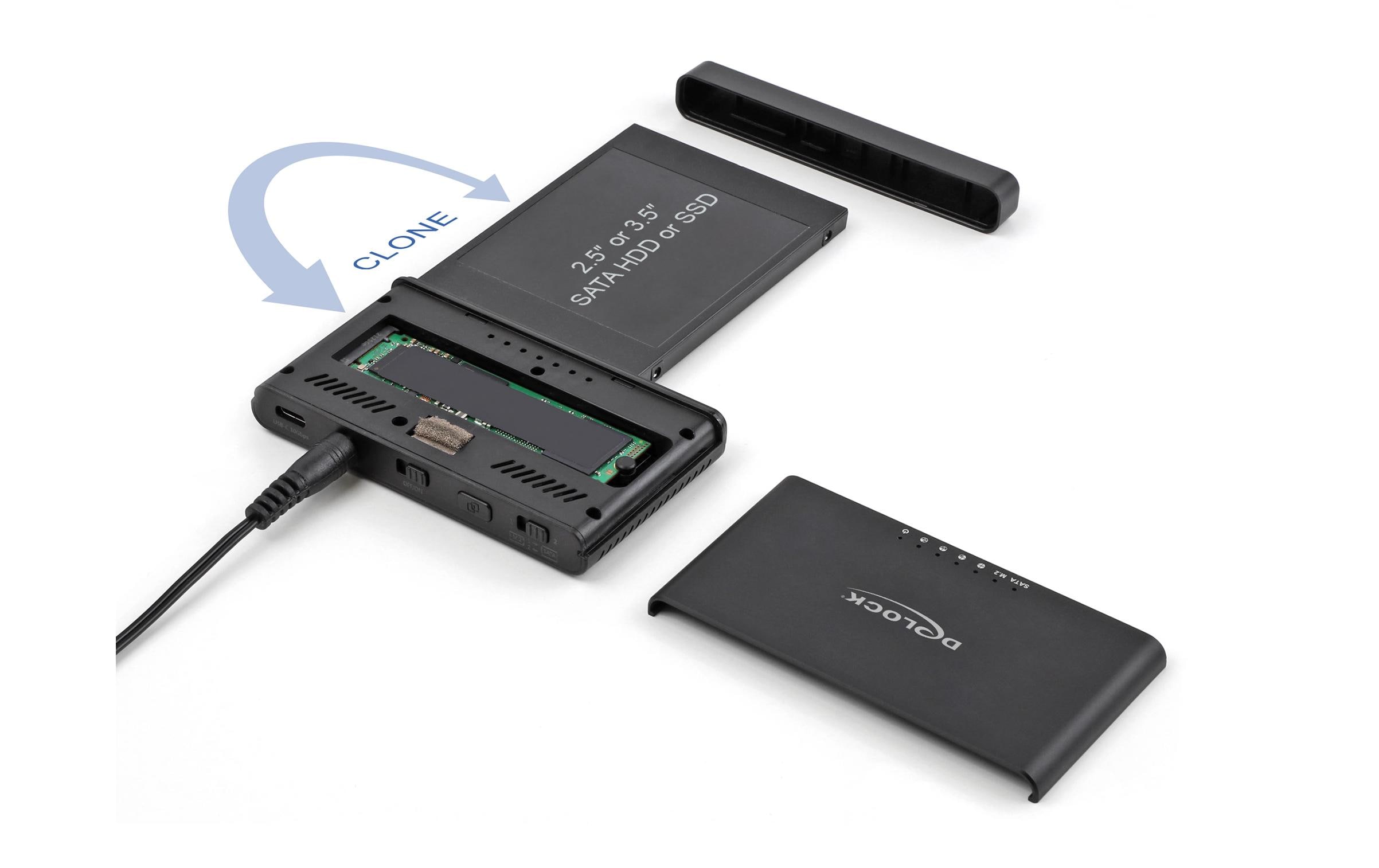 Delock Konverter USB-C für 1x M.2 NVMe SSD +1x SATA SSD/HDD