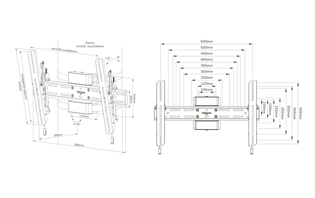 NEOMOUNTS Säulenhalterung WL35S-910BL16 Schwarz