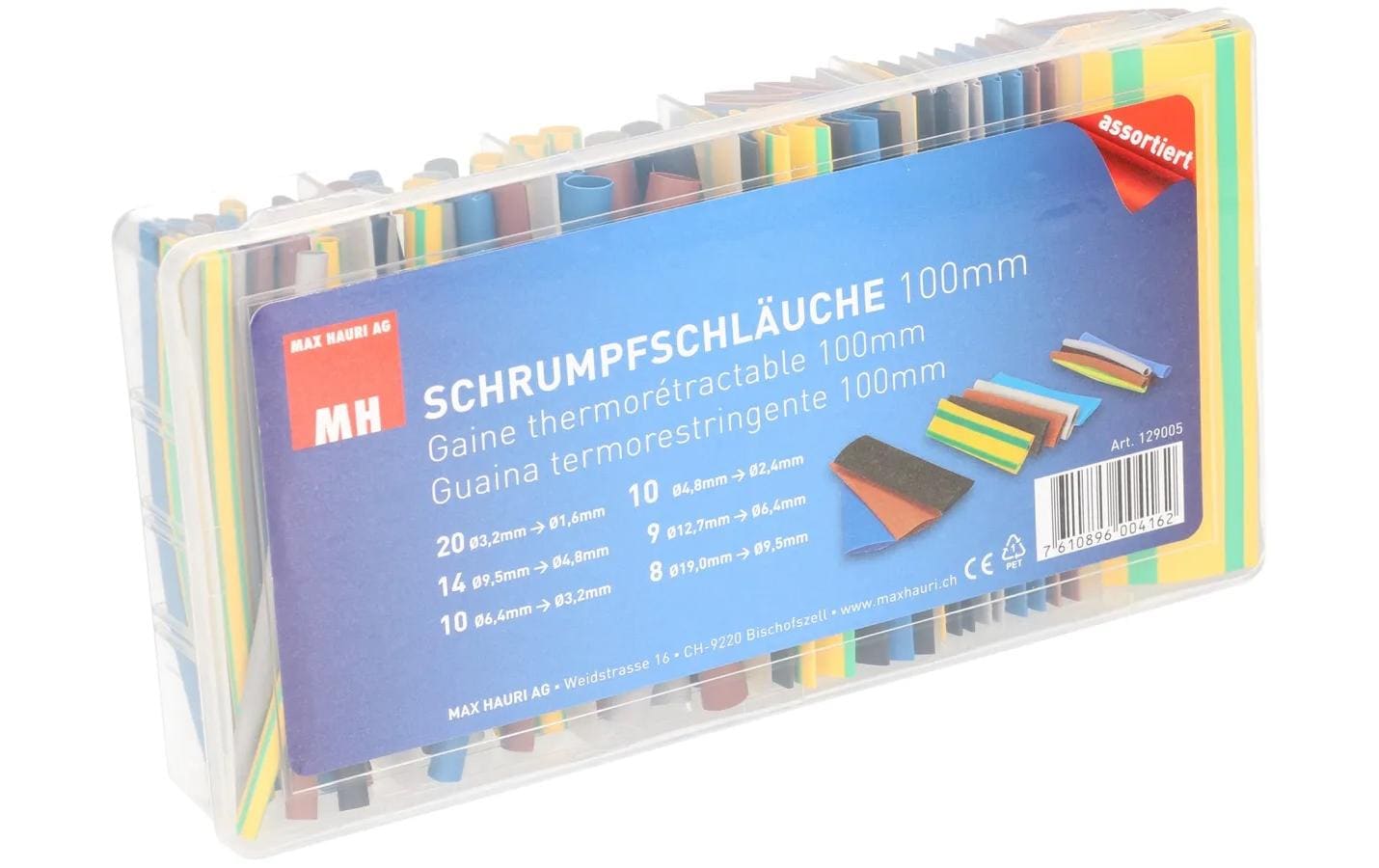 Max Hauri Schrumpfschlauch 71-teilig Sortimentsbox, Mehrfarbig