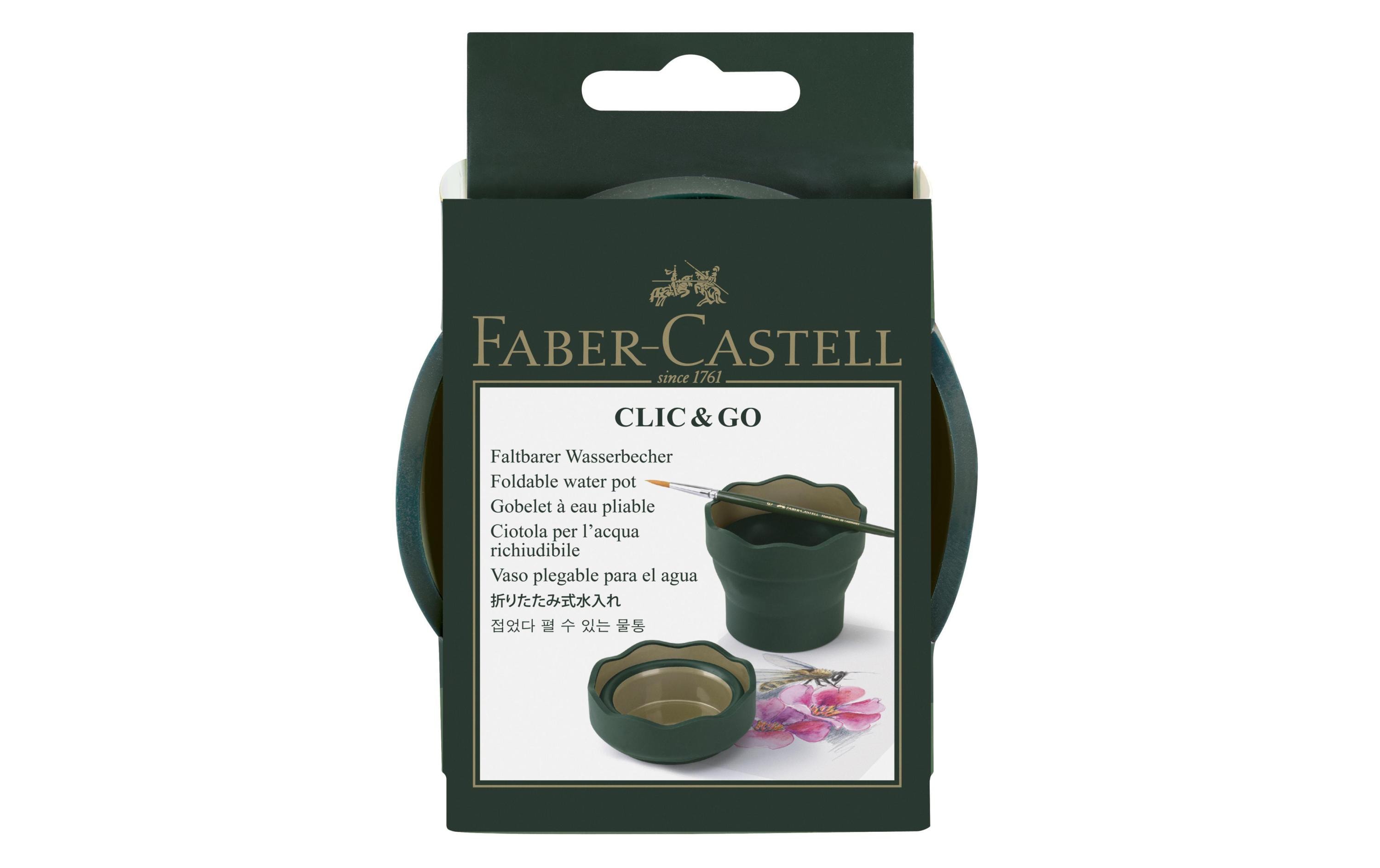 Faber-Castell Wasserbecher Clic&Go Grün/Gold