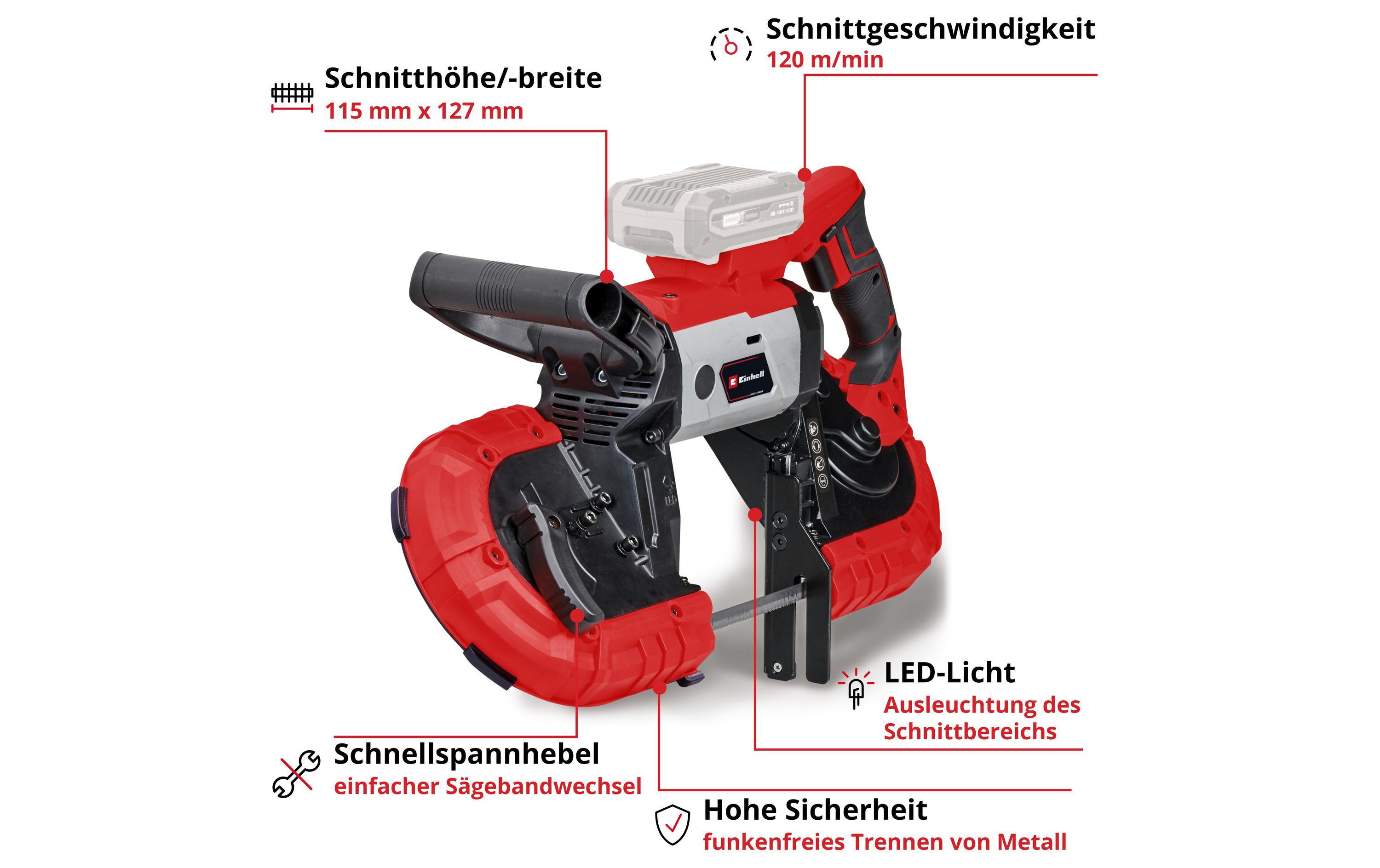 Einhell Akku-Bandsäge TE-MB 18/127 Li-Solo