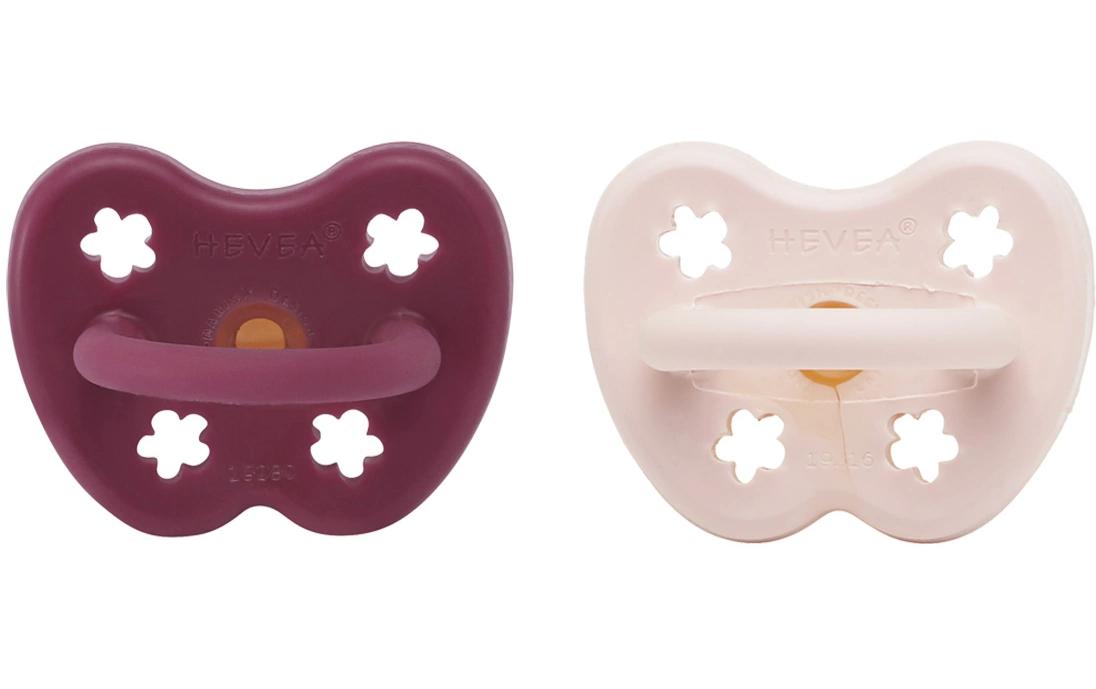 HEVEA Nuggi Orthodontic 2 Stk. Powder Pink/Rosewood 3-36 Monate