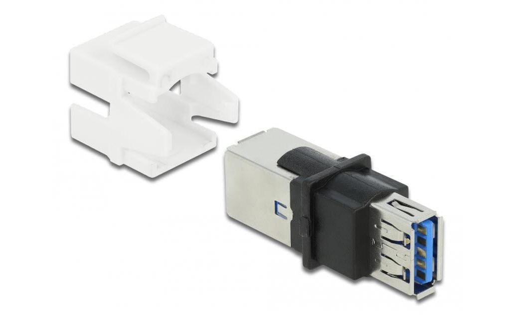 Delock Keystone-Modul USB 3.0, A – B, (f-f) Weiss