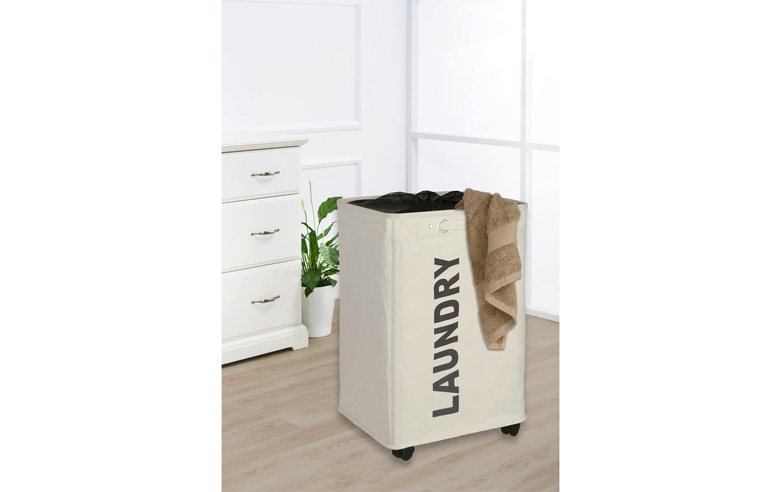 Wenko Wäschesammler Quadro 79 l, Beige