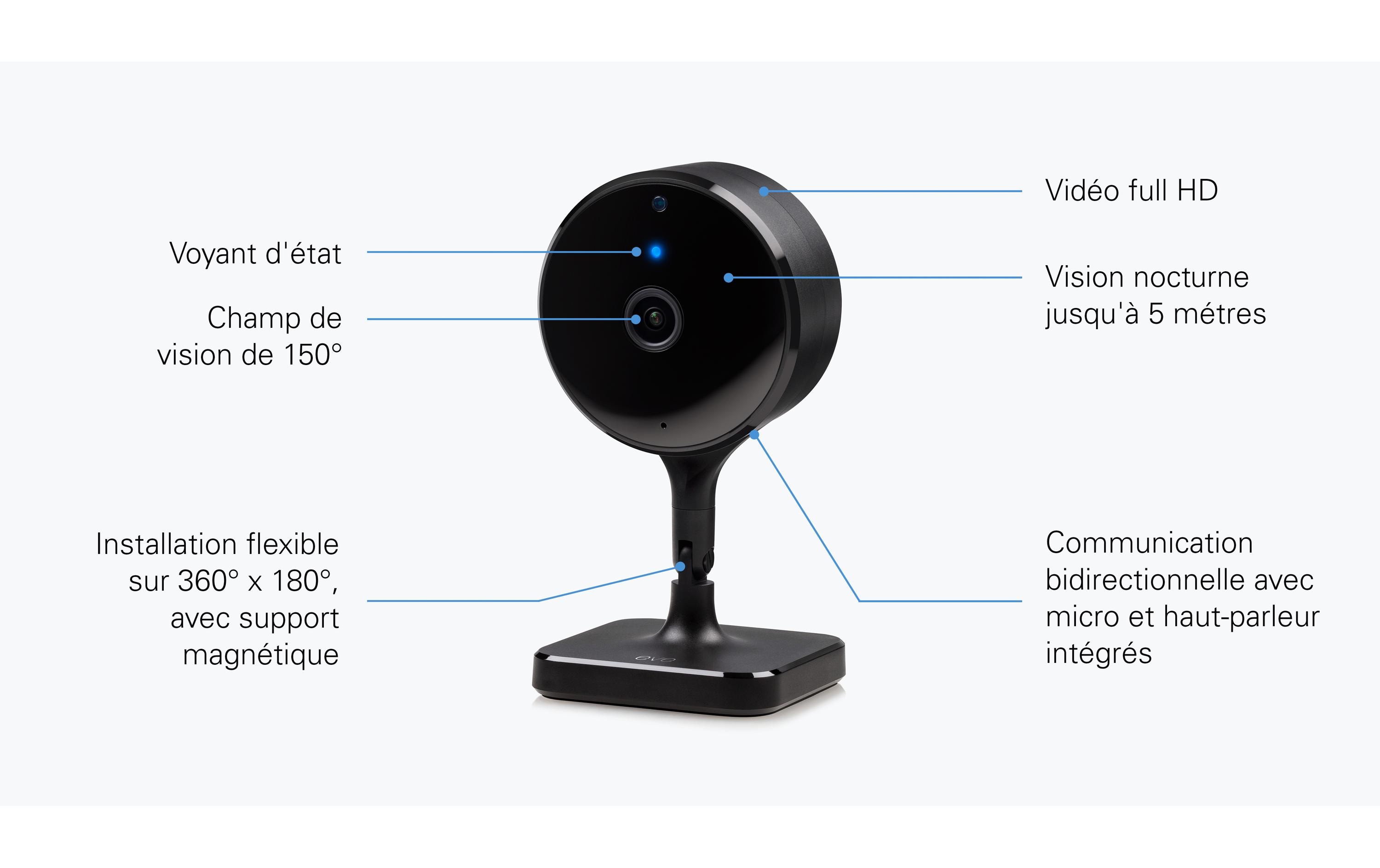 Eve Systems Netzwerkkamera Eve Cam 1080p / 24 fps, 150°, Nachtsicht