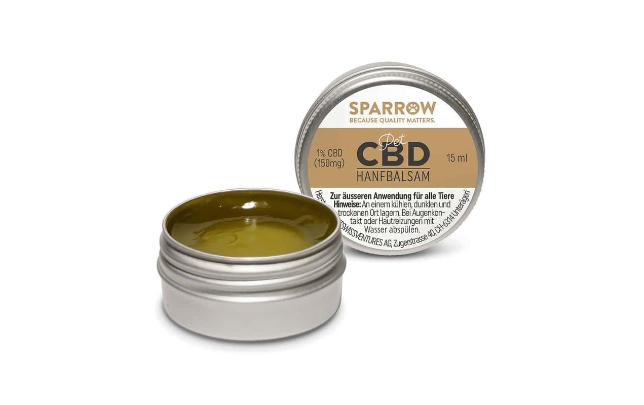 Sparrow Pet CBD Hanfbalsam mit 1% CBD, 15 ml