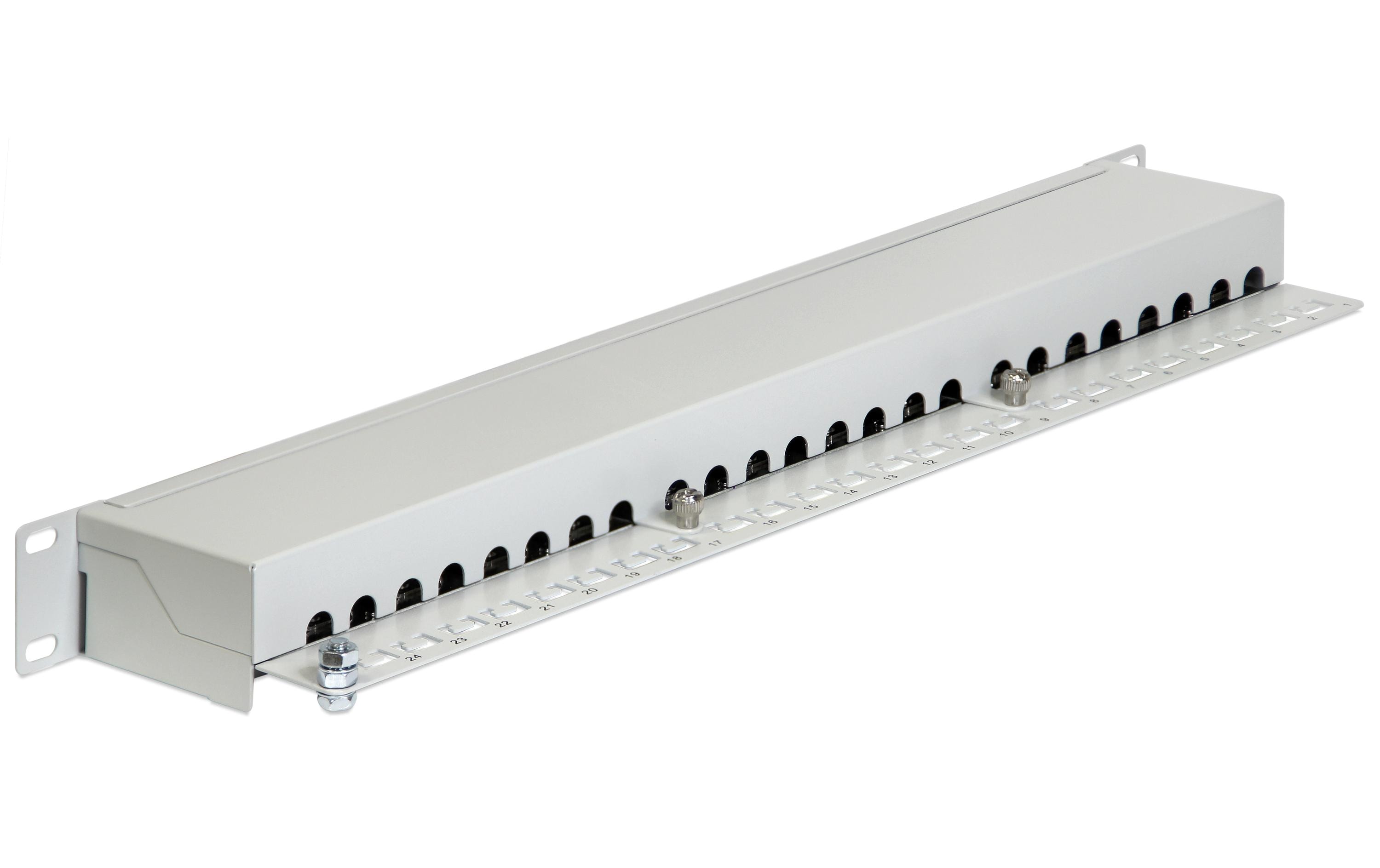 Delock Patchpanel 24 Port Cat.6 19 Rack Grau