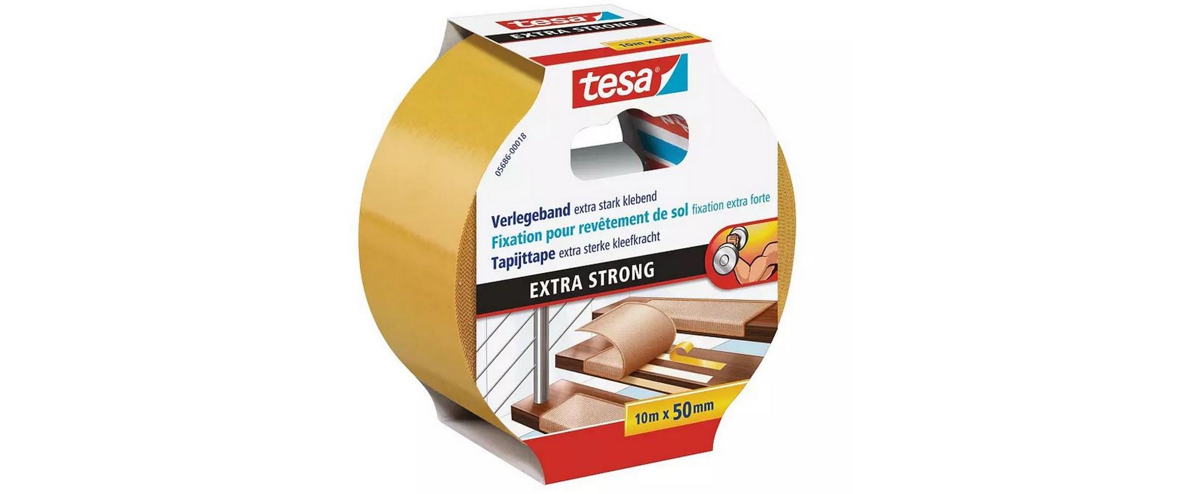 tesa Verlegeband -Set extra stark, 10 m x 50 mm, 6 Rollen