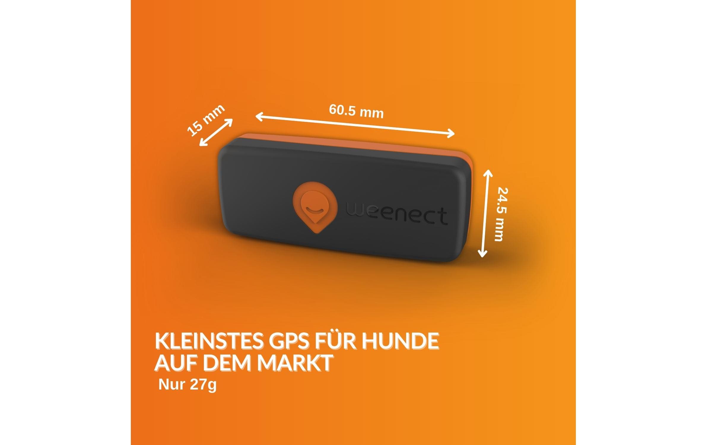 Weenect GPS-Tracker XS für Hunde, Schwarz