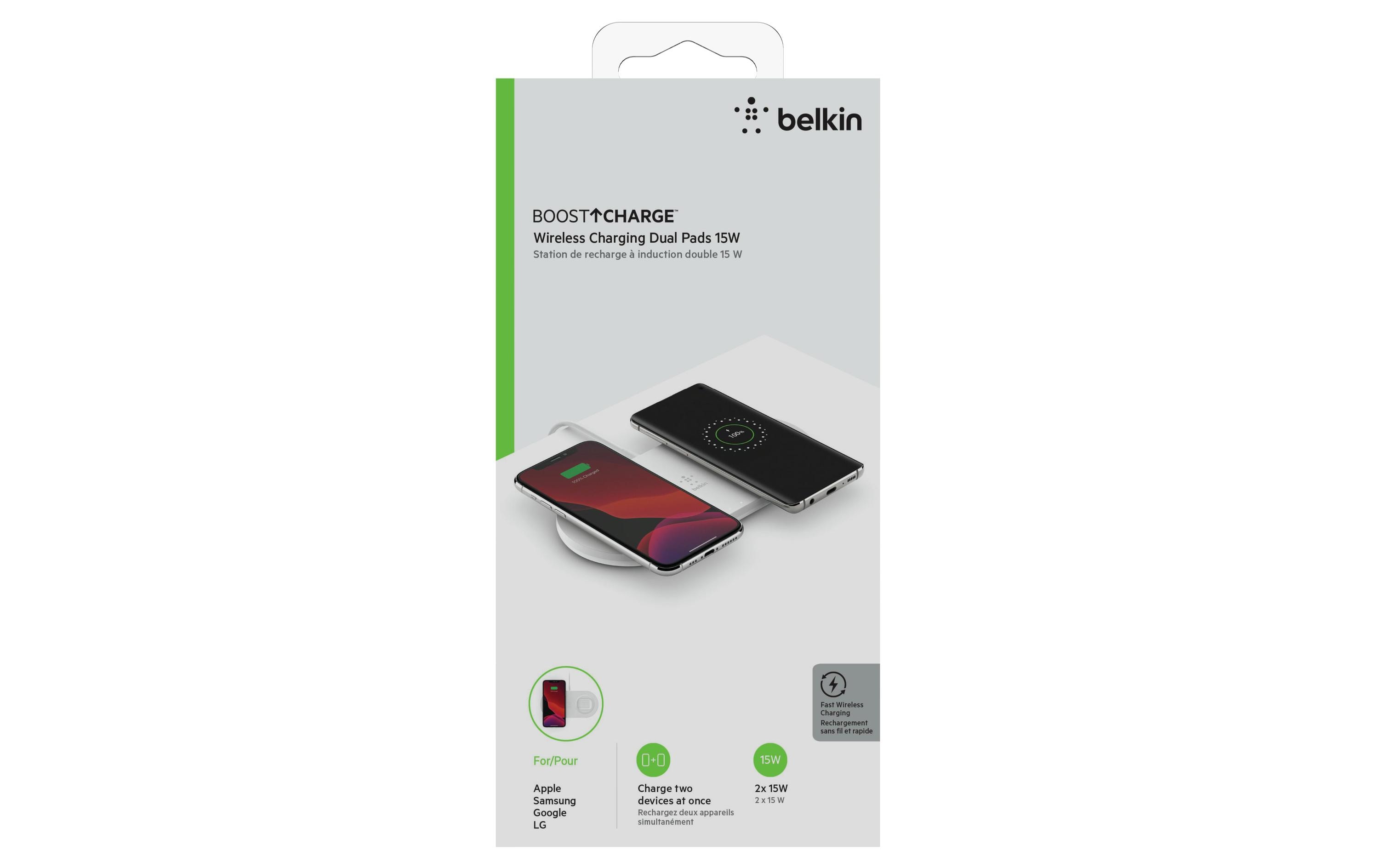 Belkin Wireless Charger Boost Charge Dual 15W Weiss