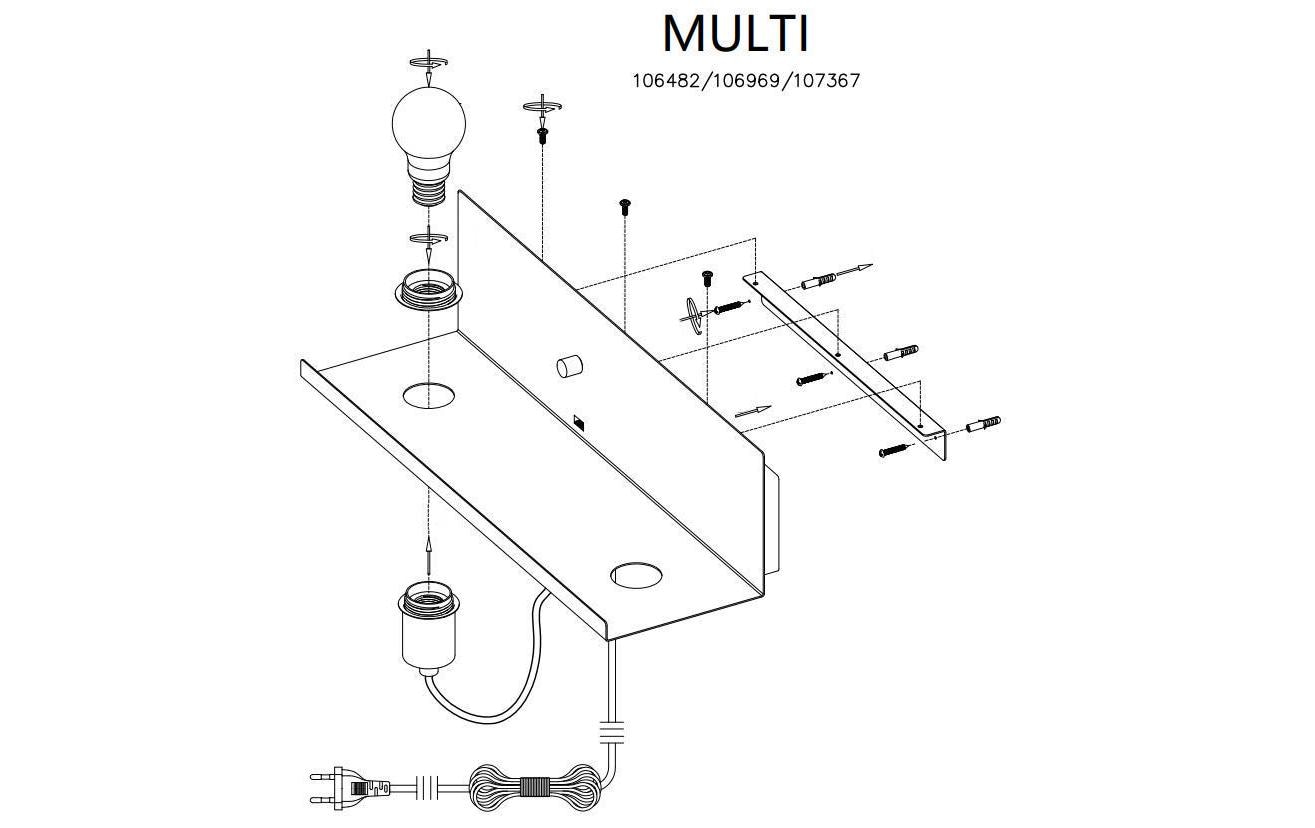 Markslöjd Wandleuchte Multi, E27, max. 60W, Weiss