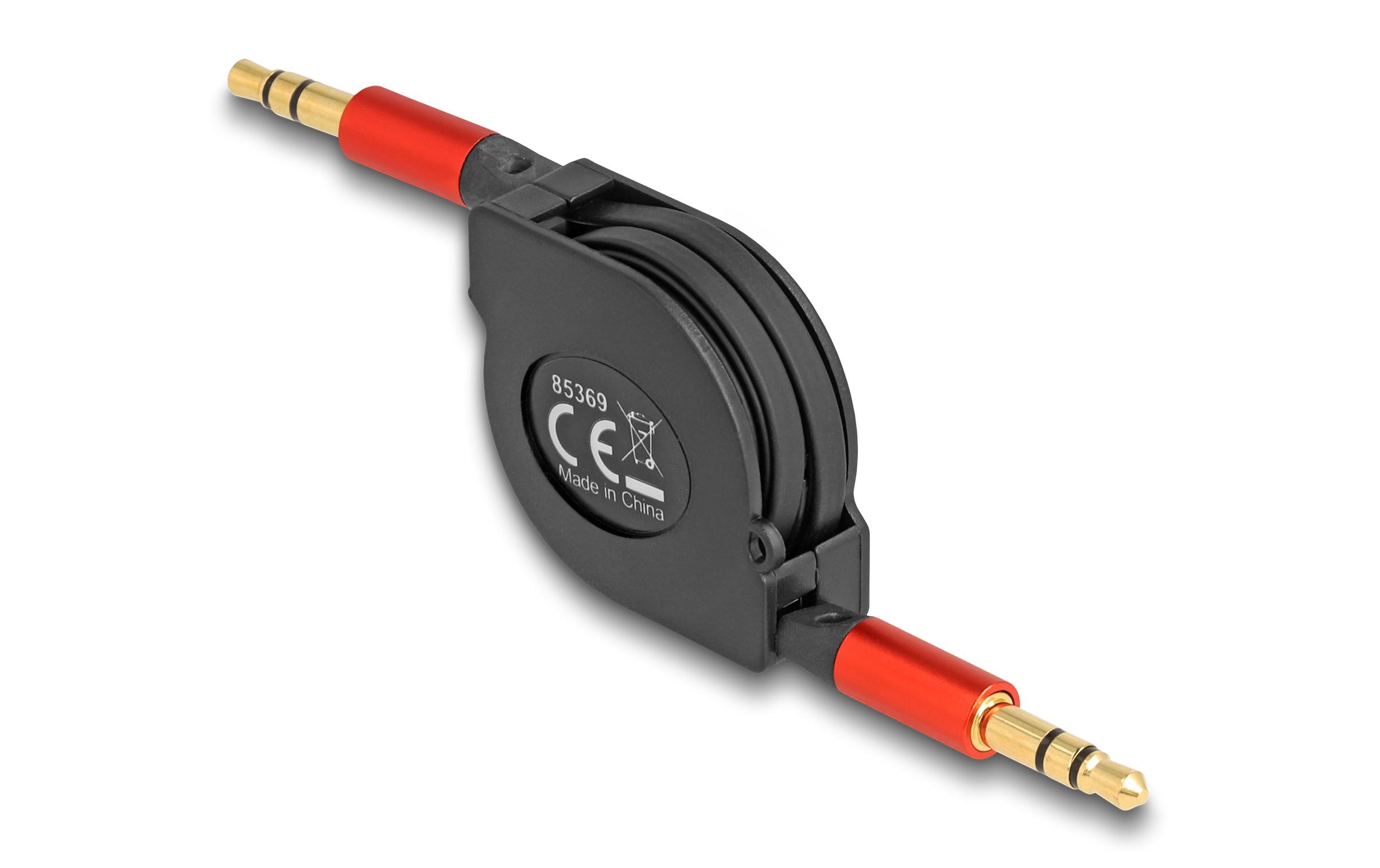 Delock Audio-Kabel aufrollbar 3.5 mm Klinke - 3.5 mm Klinke 0.9 m