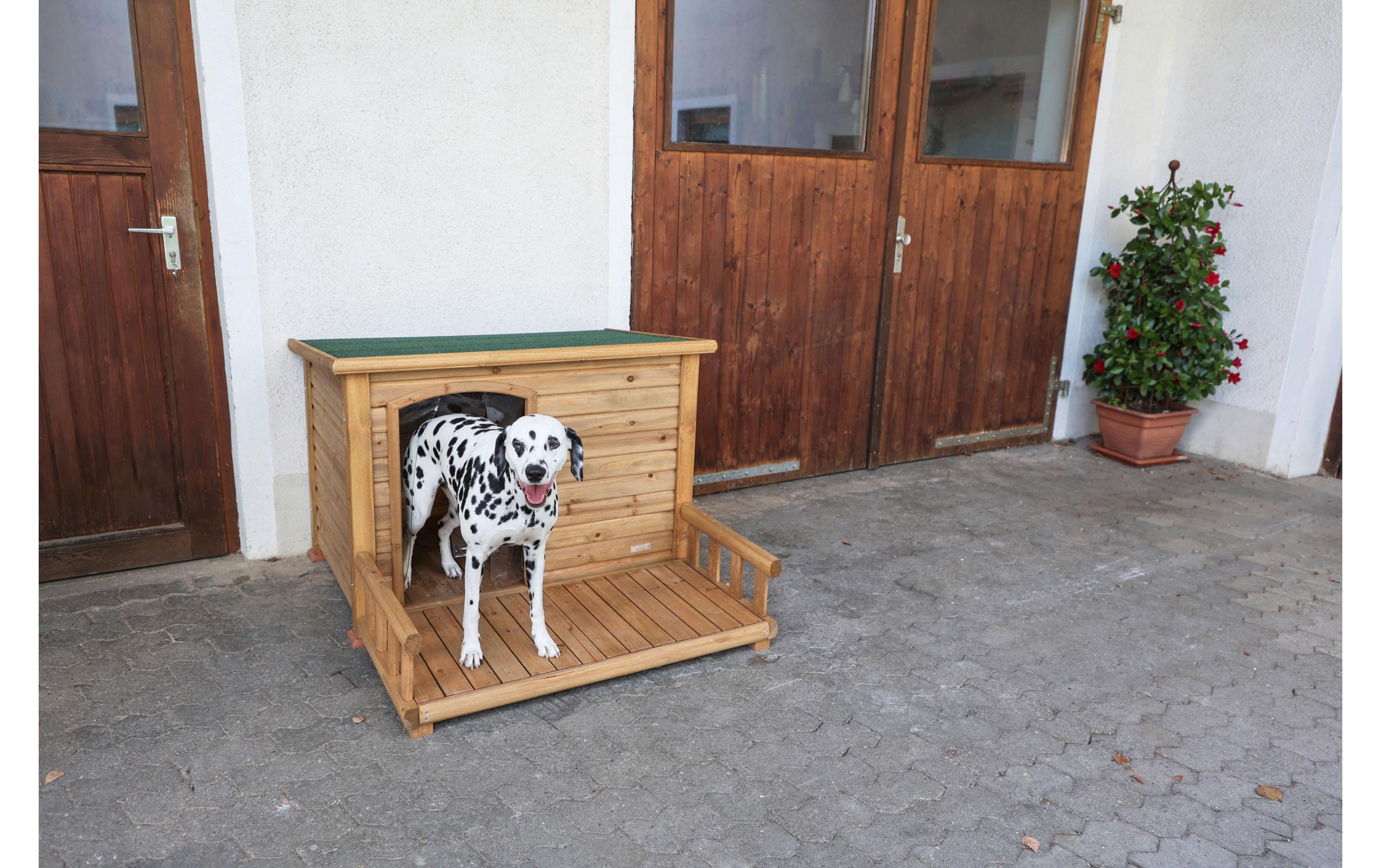 Kerbl Hundehütte mit Terrasse 113 cm x 127 cm x 83 cm