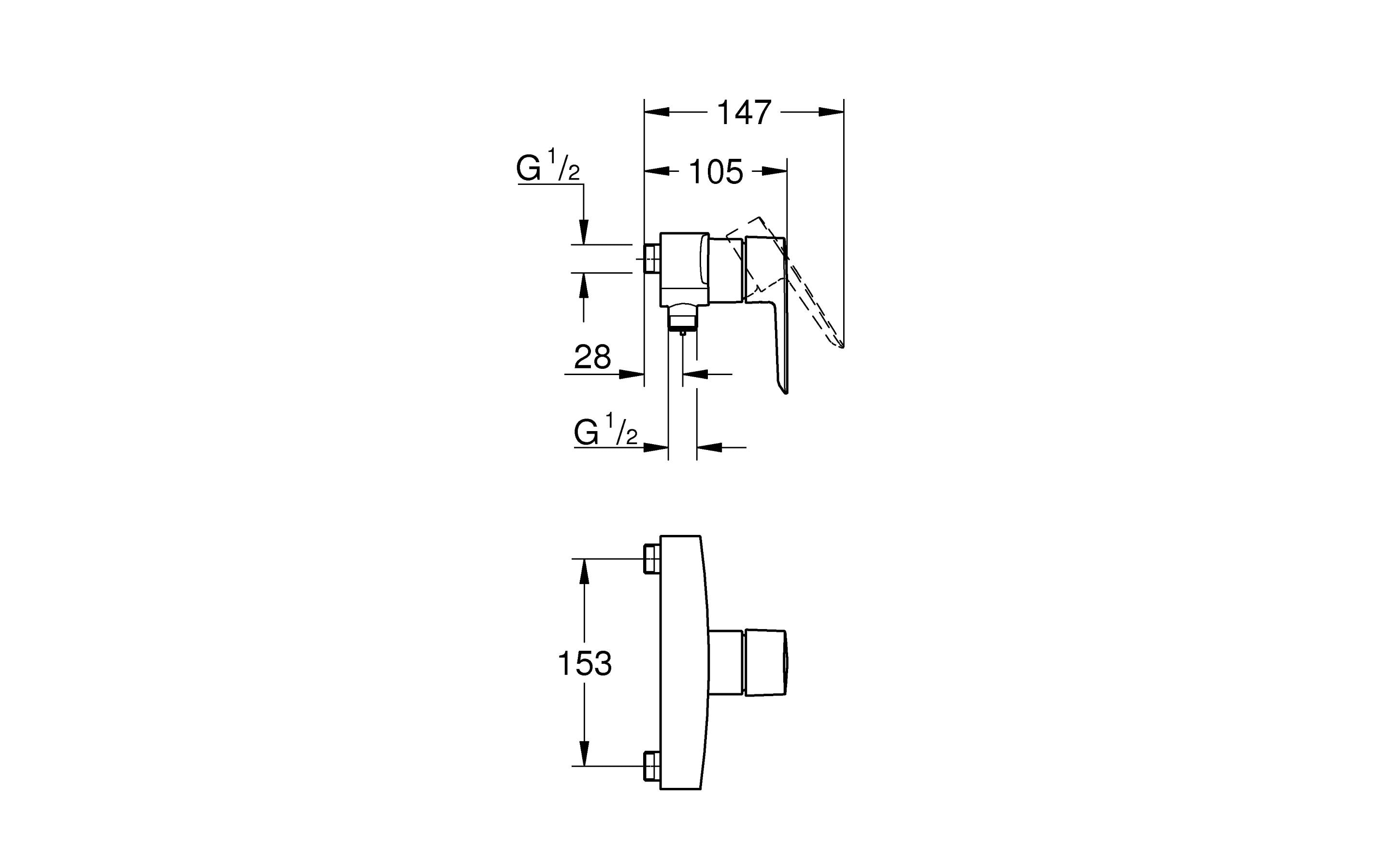 GROHE Duscharmatur QuickFix Start 153 mm, 1/2