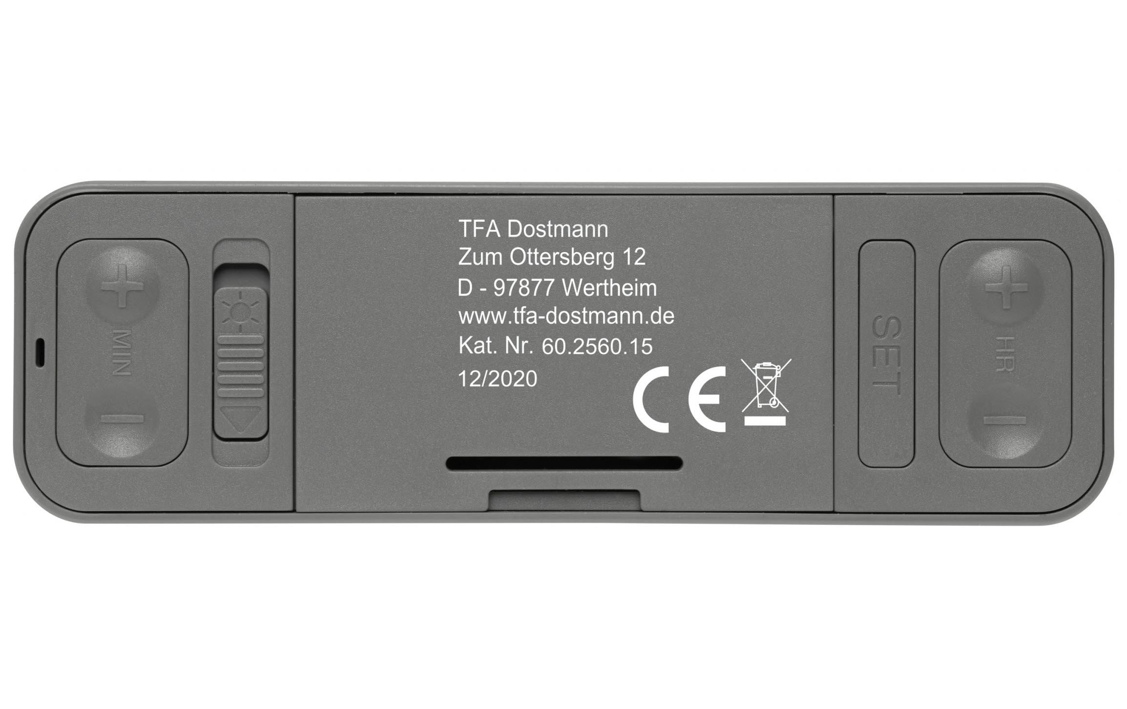 TFA Dostmann Funkwecker Twist Grau