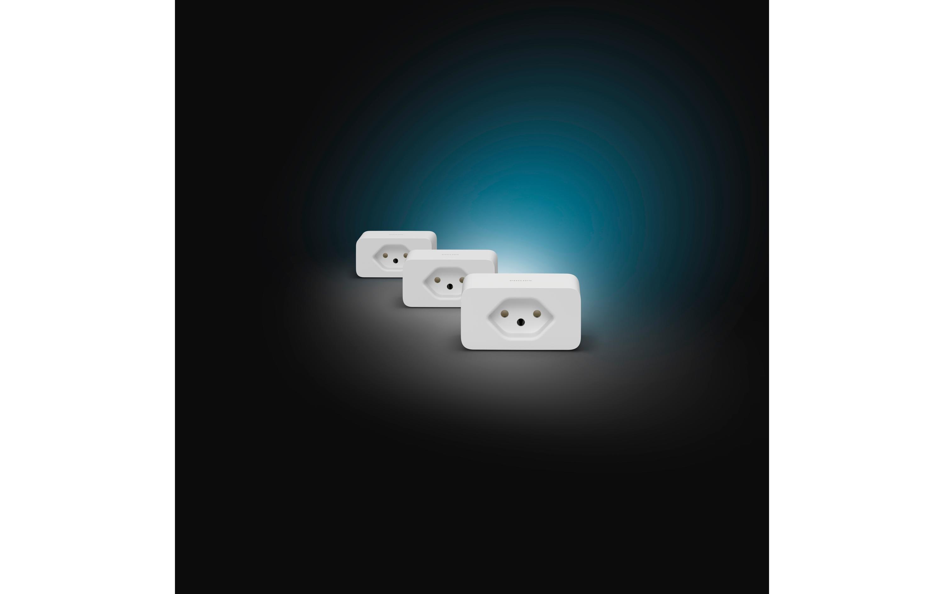 Philips Hue Zubehör Smart Plug Steckdose 3er Set CH Weiss, Bluetooth